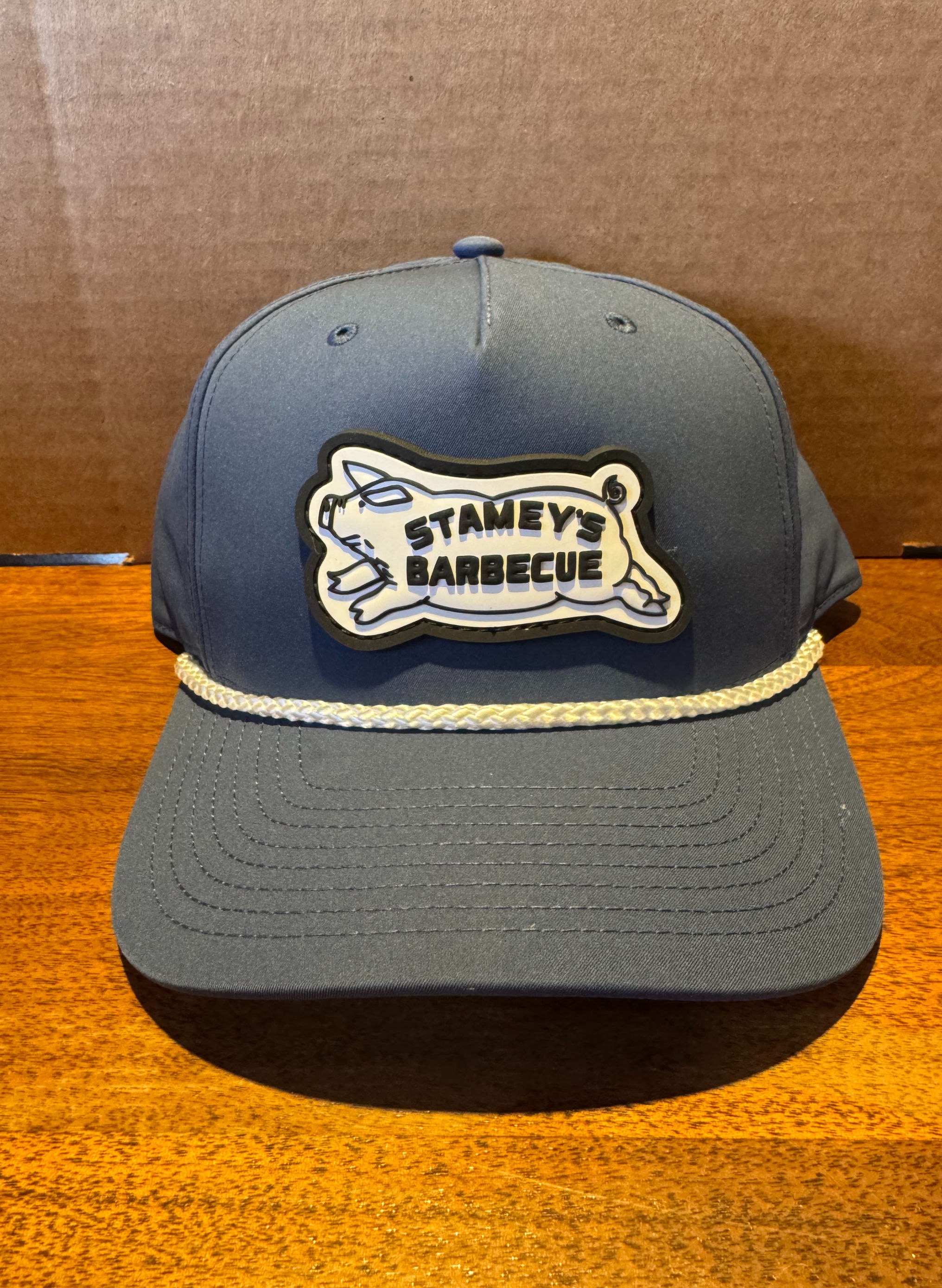 Blue with White Rope Stamey's Hat PVC Pig Patch Richardson 258