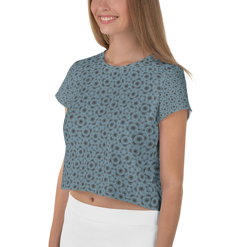 Thumbnail: Light Blue/Grey Crop Tee