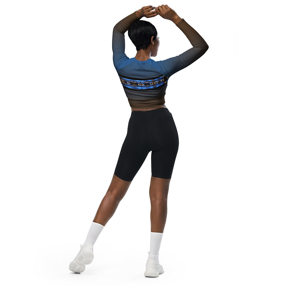 Thumbnail: Blue Fade long-sleeve crop top