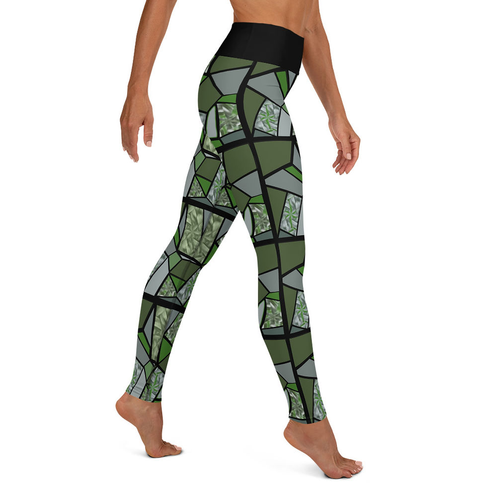 Thumbnail: Green Stained Glass Yoga Leggings