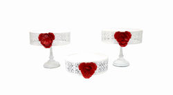 RED FLORAL STANDS