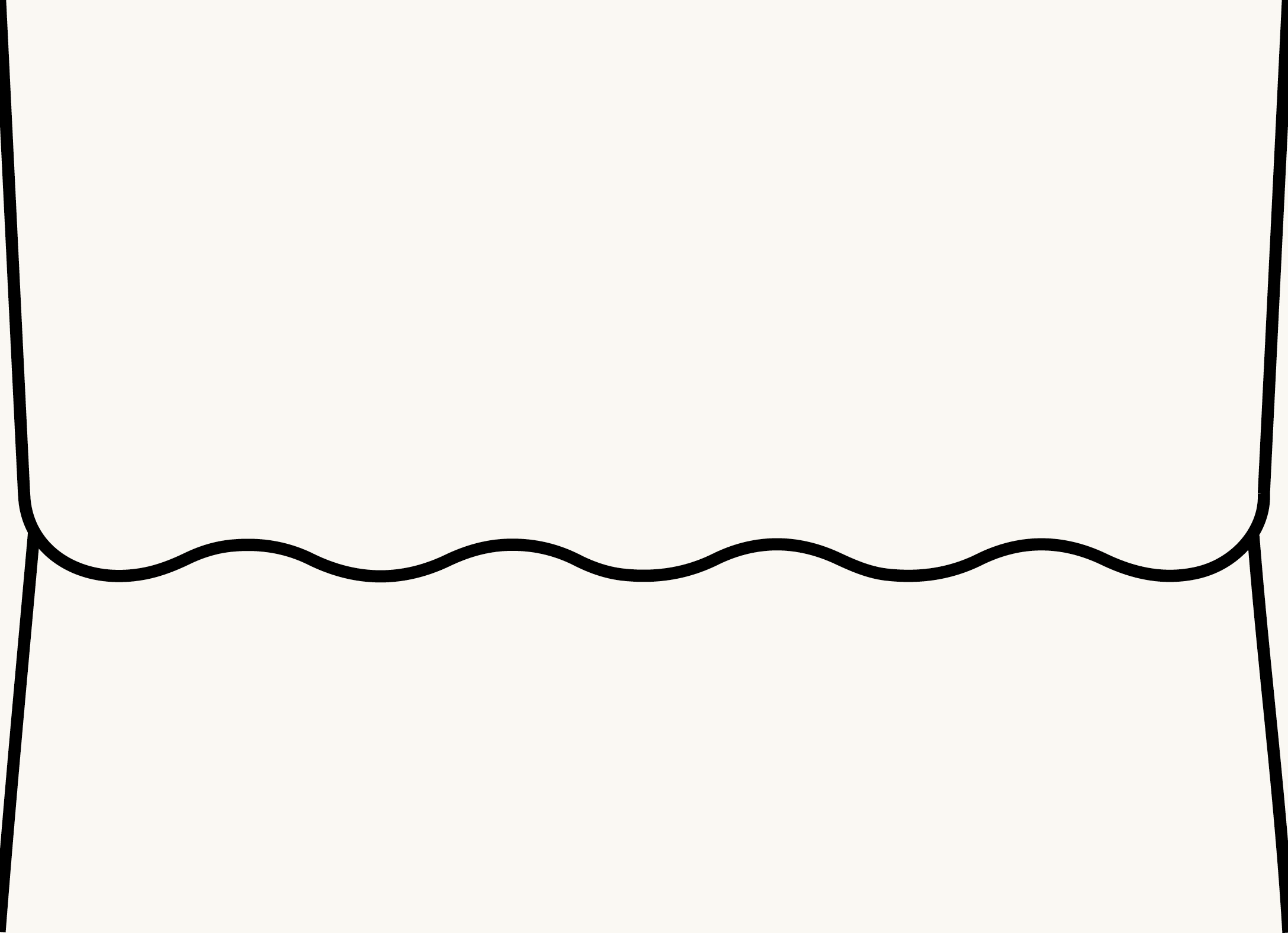 Digital mockup of a wave style envelope in a off white color