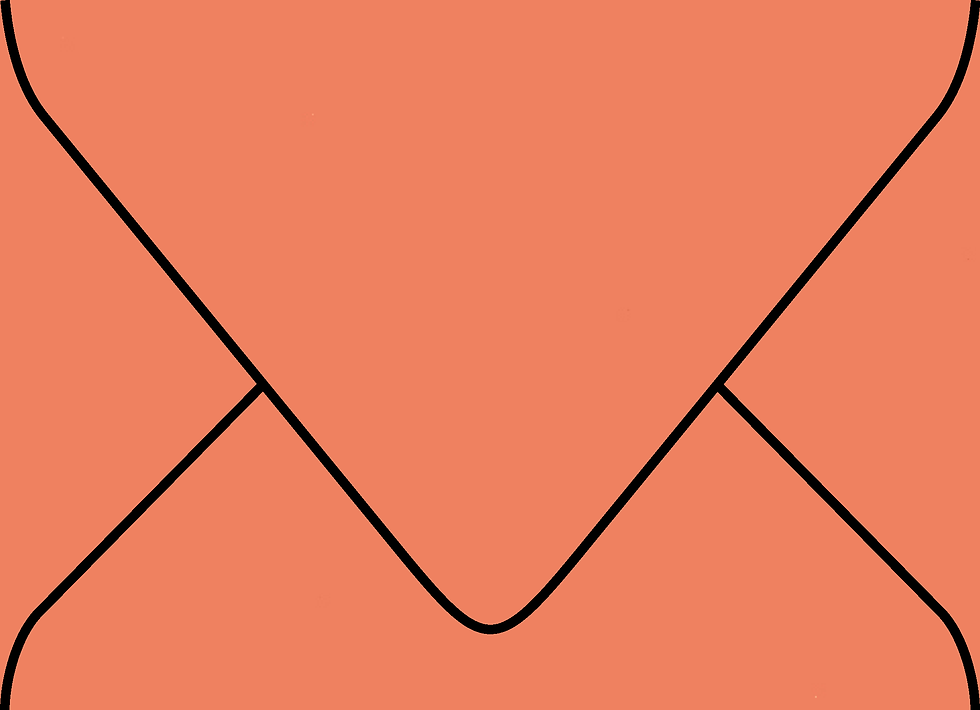 Digital mockup of a standard style wedding invitation envelope in a orange pink color.