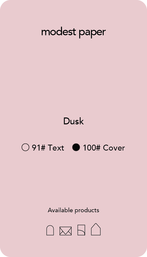 Digital mockup of a paper swatch in a muted pink color in a cover paper.