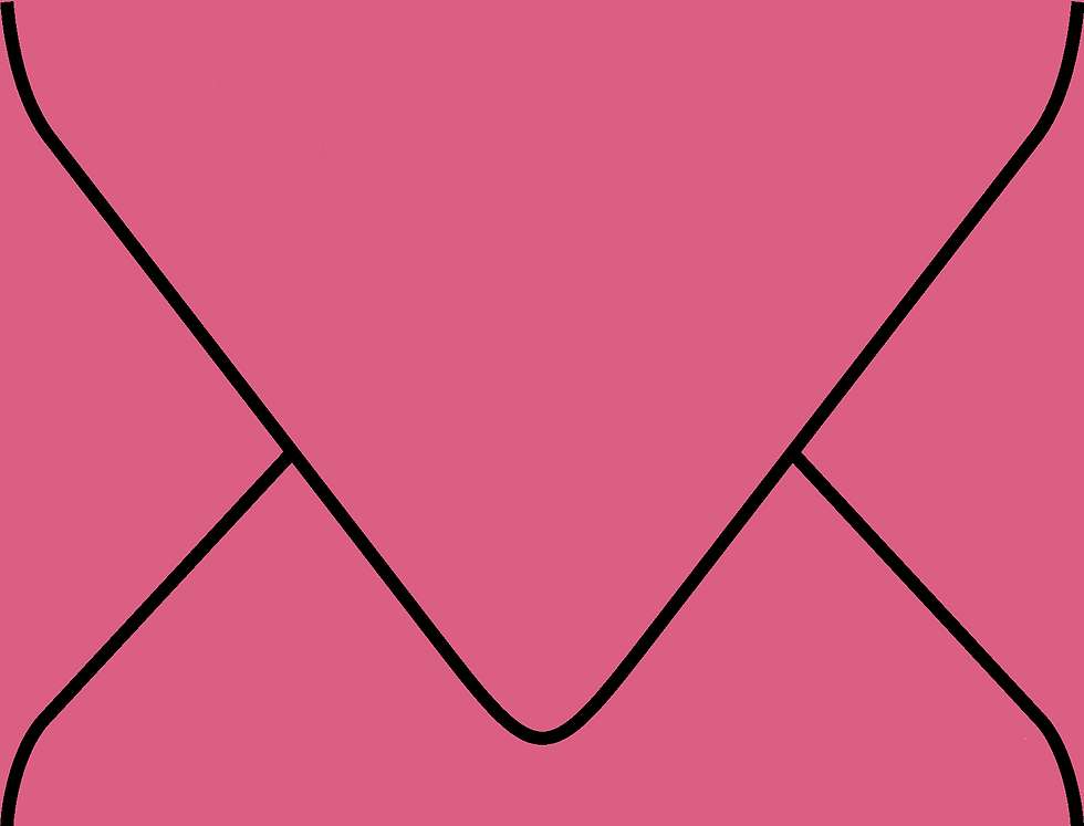 Digital mockup of a standard style envelope in a hot pink color