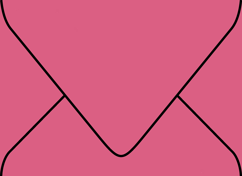 Digital mockup of a standard style envelope in a hot pink color.