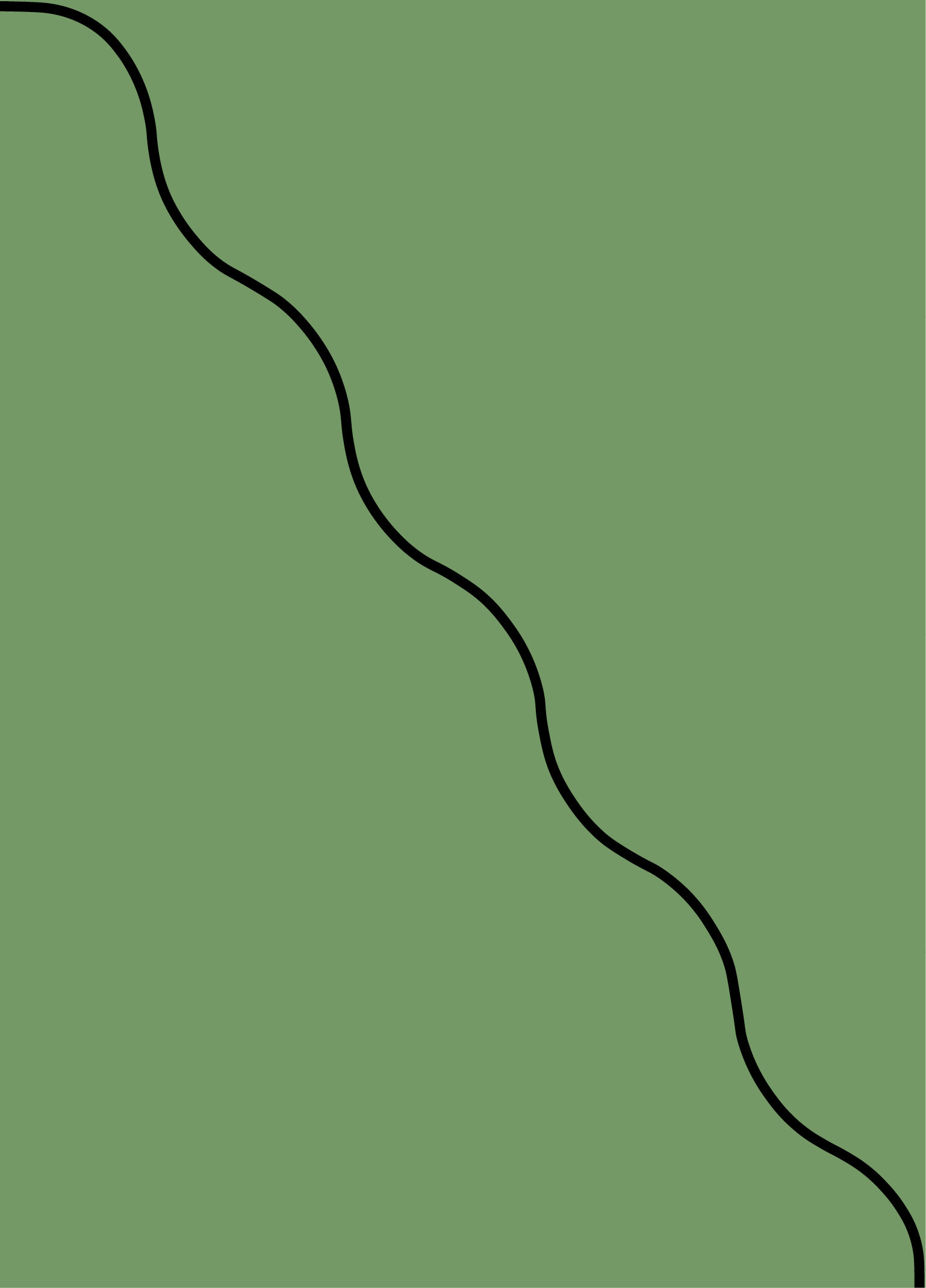 Digital mockup of an invitation angle wave style pocket in a matcha green color.