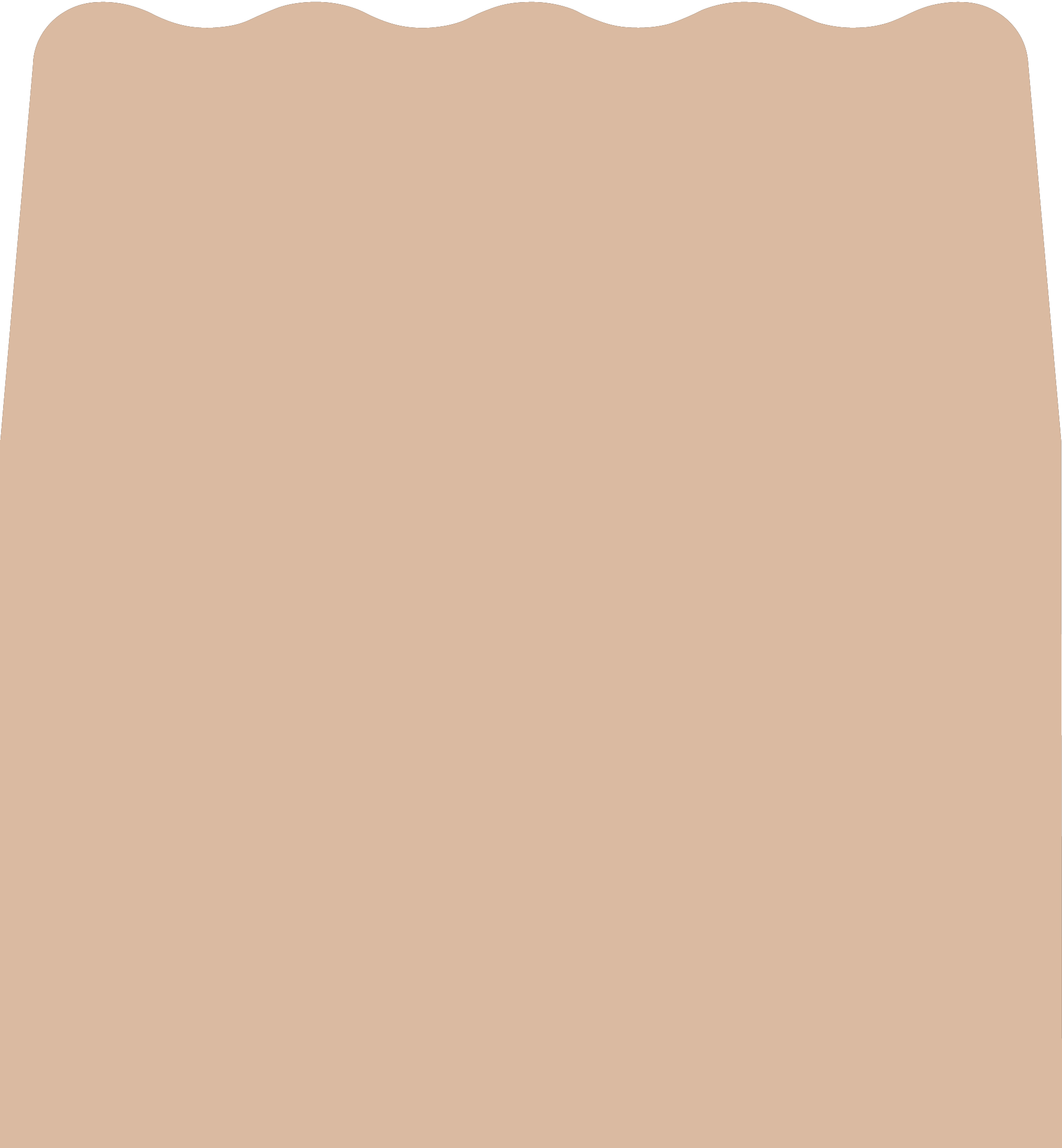 Digital mockup of a wave style envelope liner in a warm stone color.