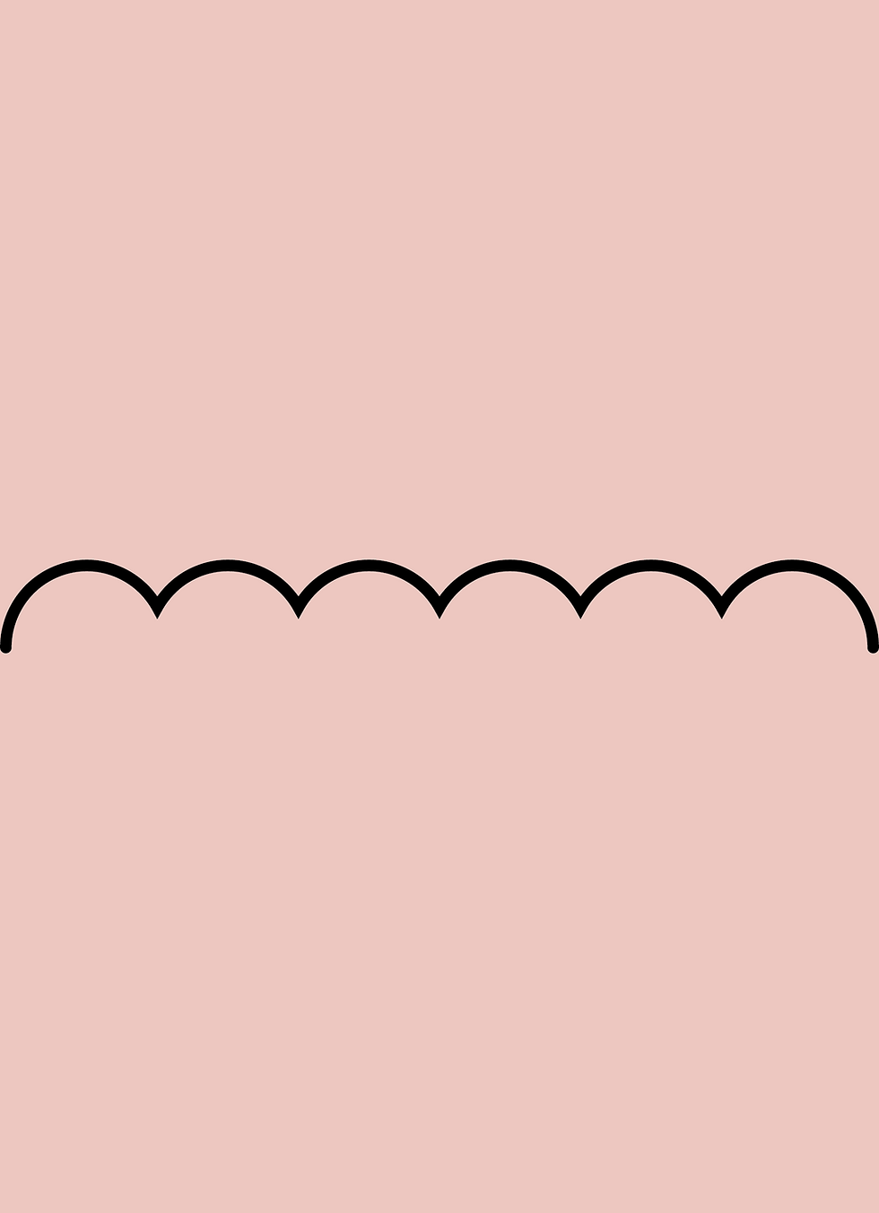 Digital mockup of an invitation scallop style pocket in a muted pink color.