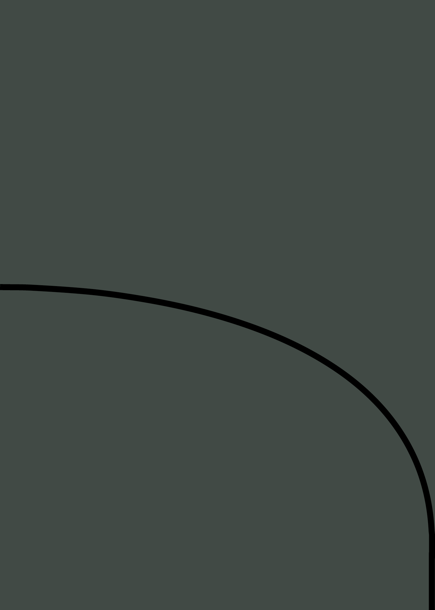 Digital mockup of a half arch style invitation pocket in a racing green color