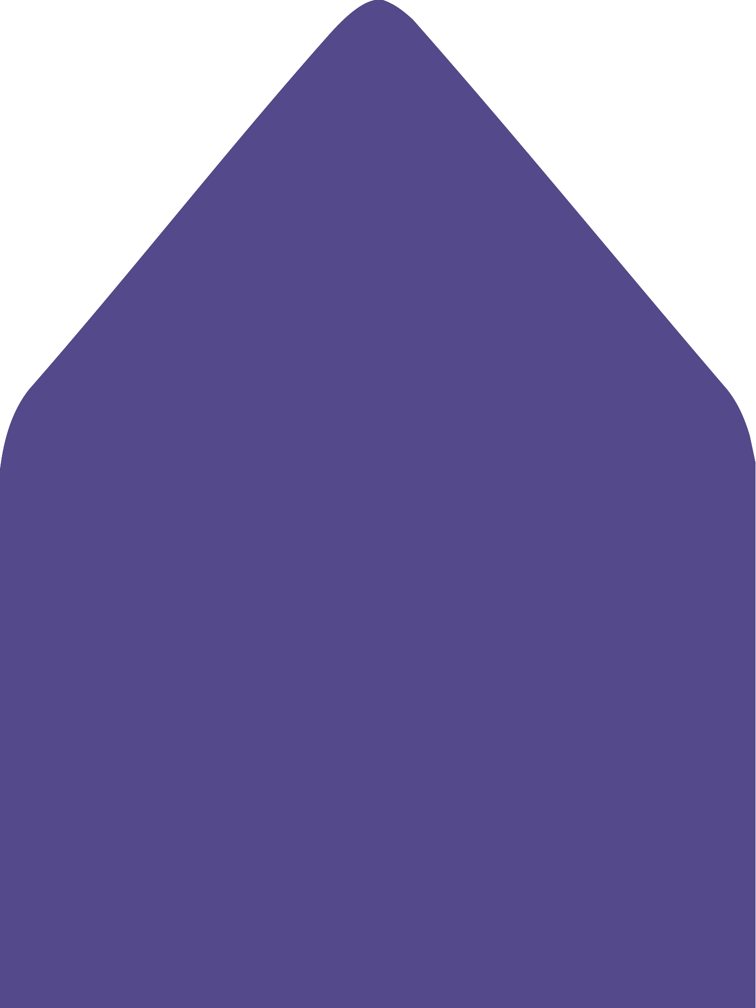 Digital mockup of a standard style envelope liner in a royal blue color.