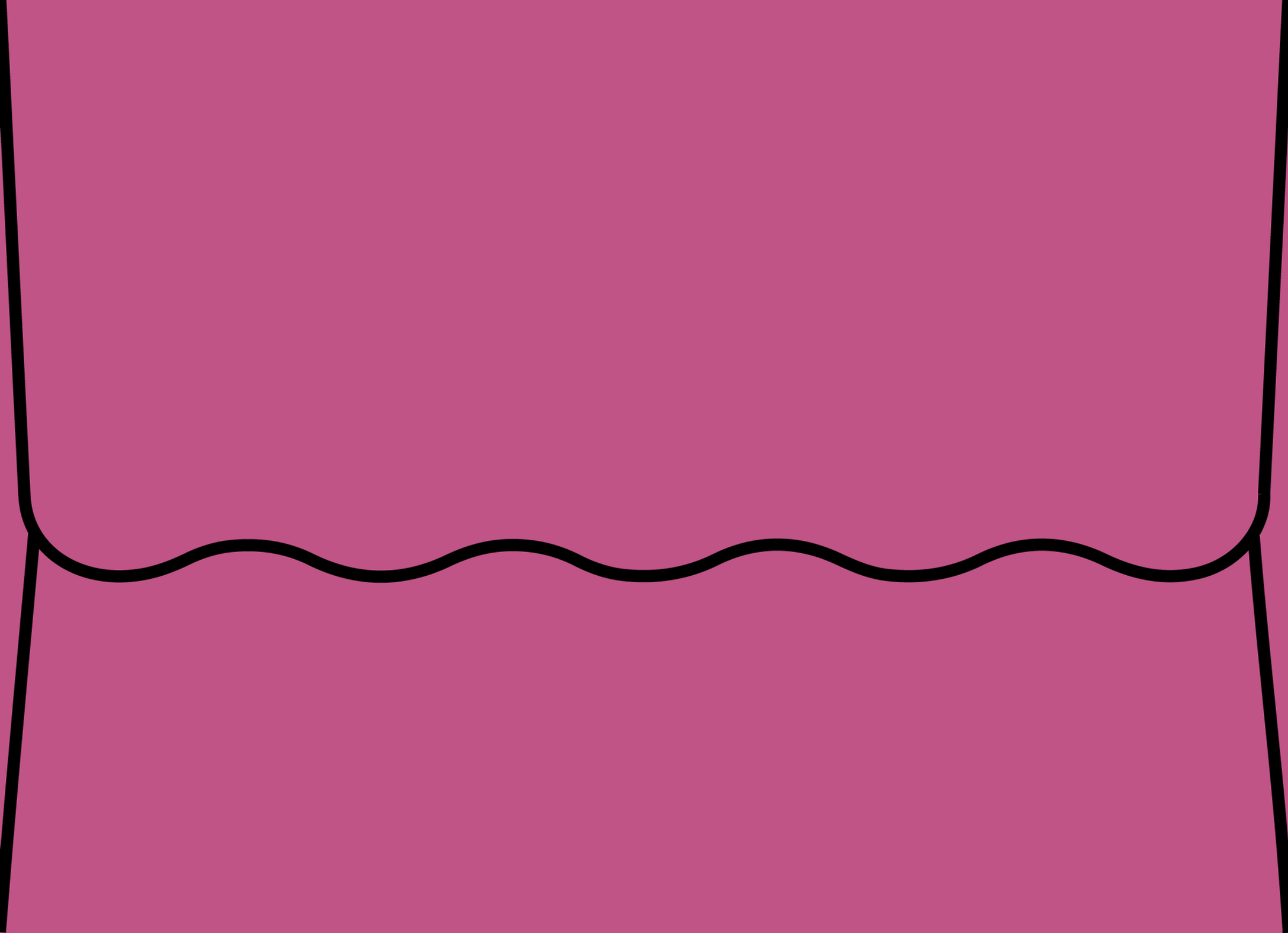 Digital mockup of a wave style envelope in a fuchsia color