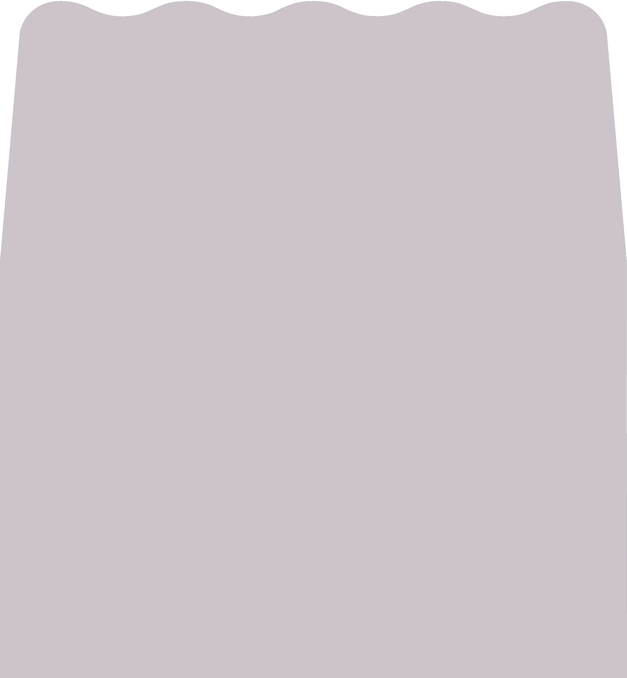 Digital mockup of a wave style envelope liner in a metallic light purple color.