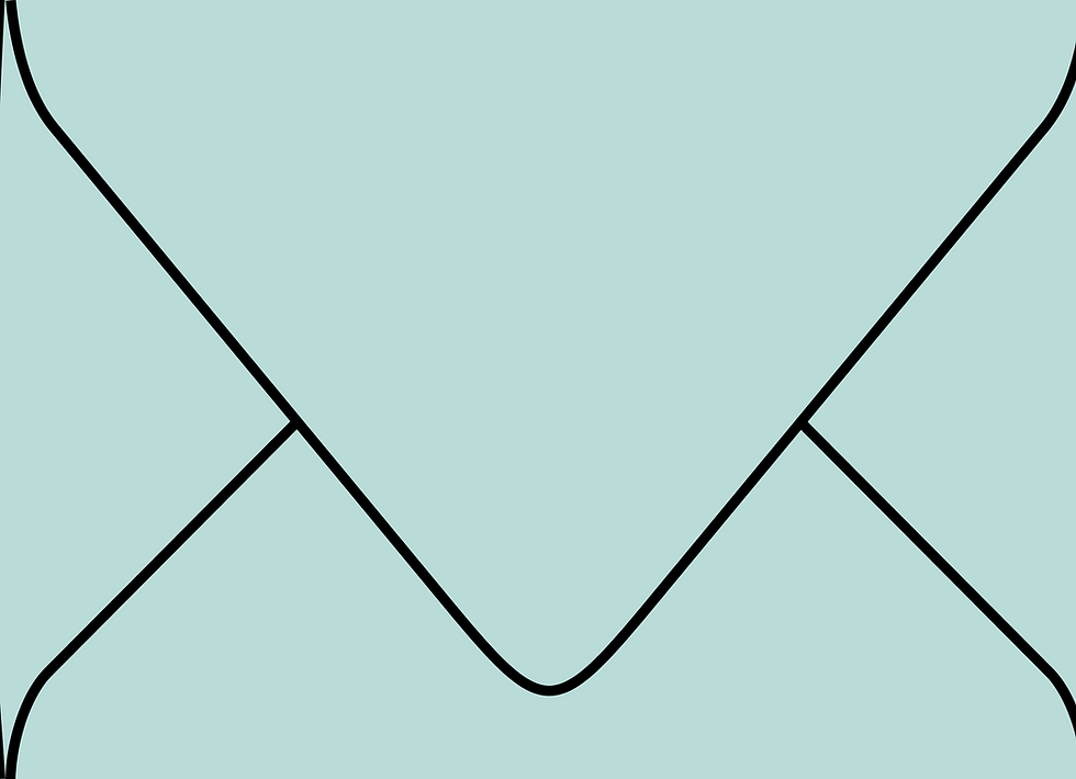 Digital mockup of a standard v flap style wedding envelope in a light aqua color