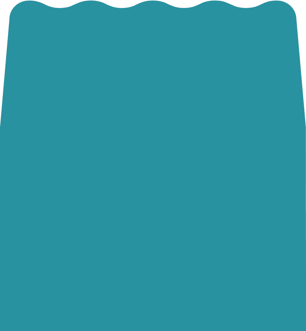 Digital mockup of a wave style envelope liner in a metallic teal color.