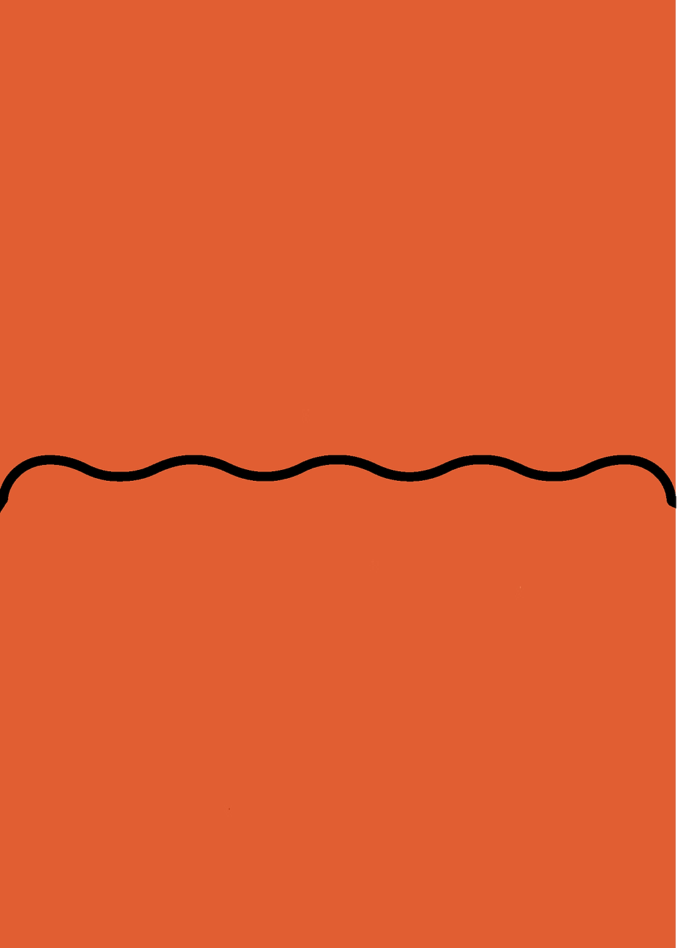 Thumbnail: Digital mockup of a wave style wedding invitation pocket in a red orange color.