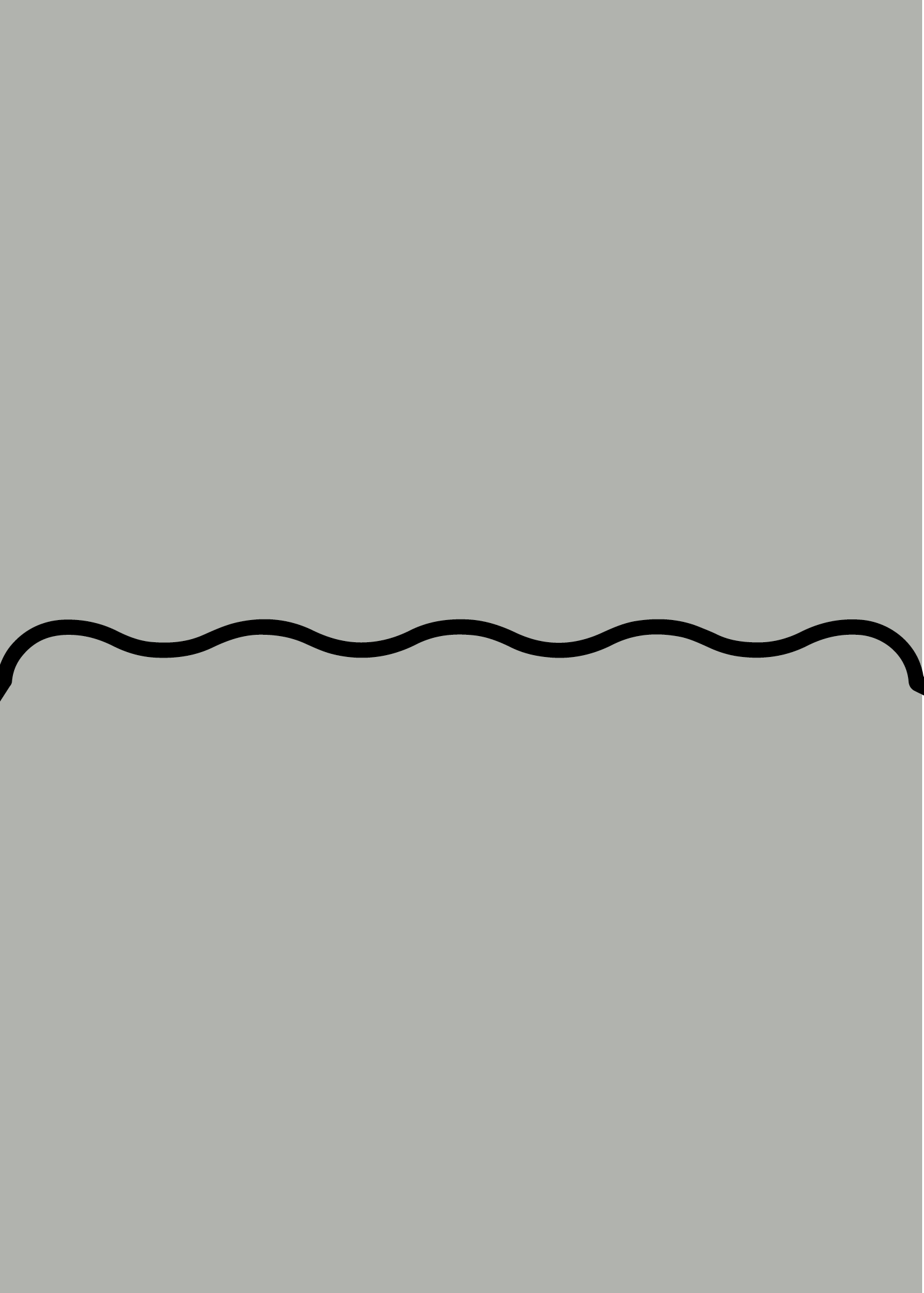 Digital mockup of a wave style wedding invitation pocket in a sage grey color.
