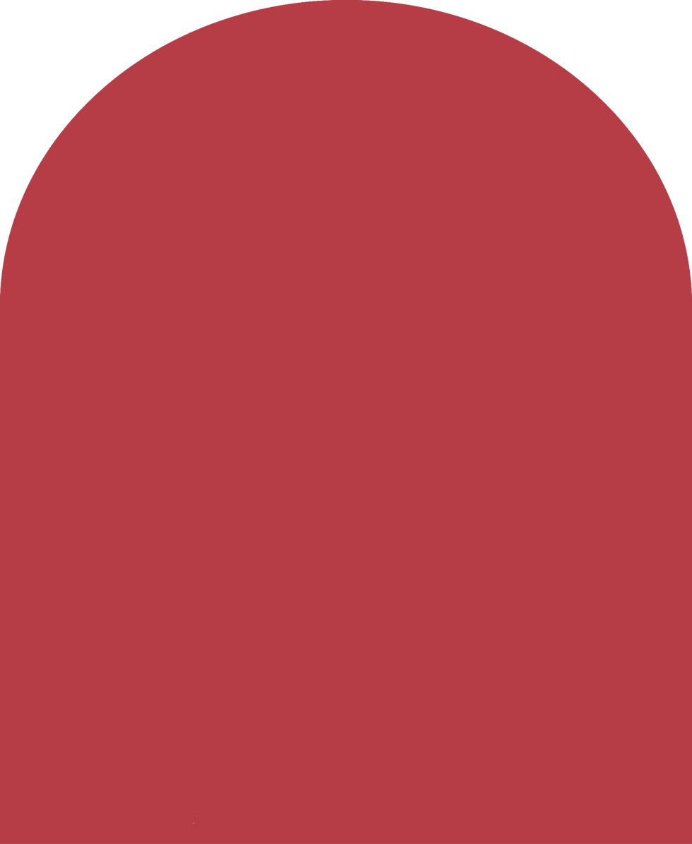 Digital mockup of an arch style envelope liner in a medium red color.
