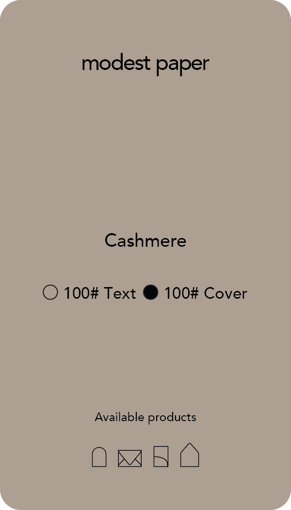 Digital mockup of a paper swatch in a warm taupe color in cover paper.