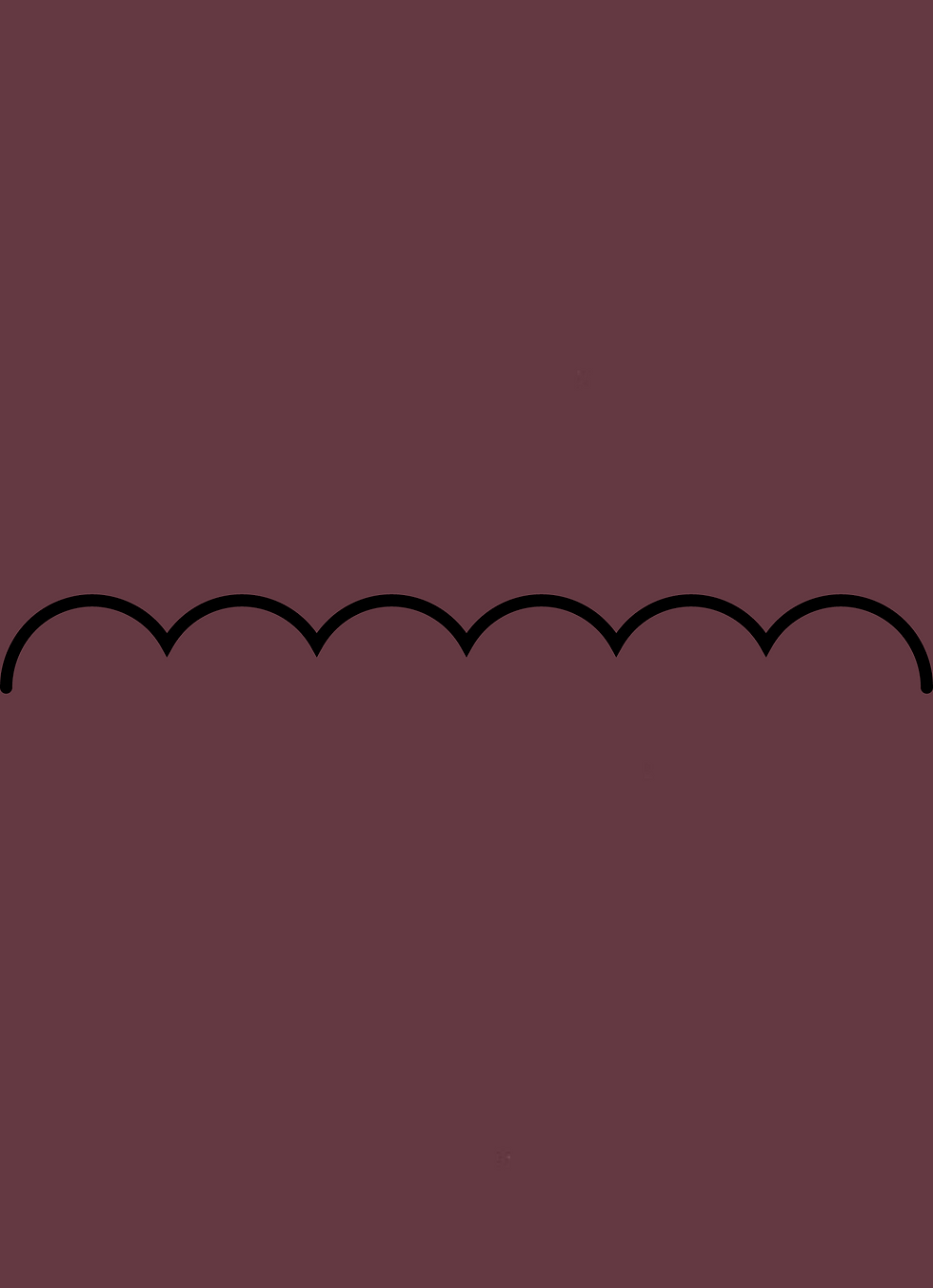 Digital mockup of an invitation scallop style pocket in a deep wine color.