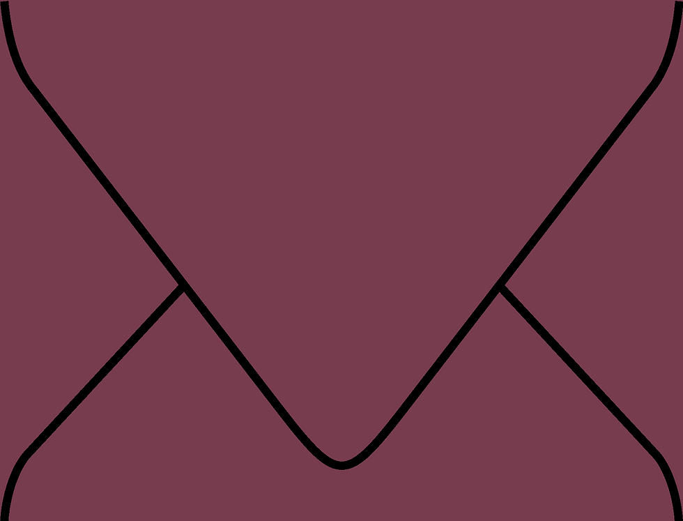 Digital mockup of a standard style envelope in a burgundy color