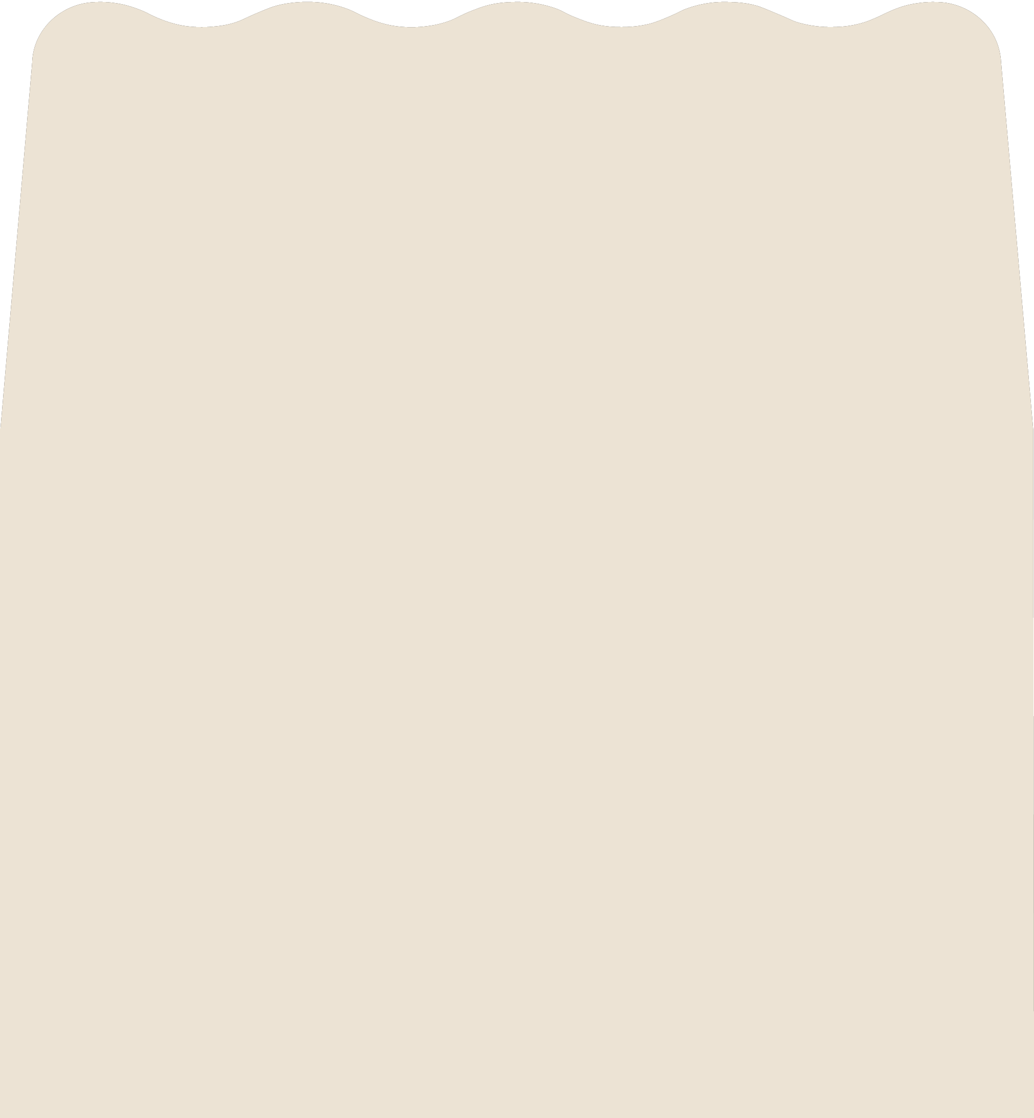 Digital mockup of a wave style envelope liner in a metallic beige color.