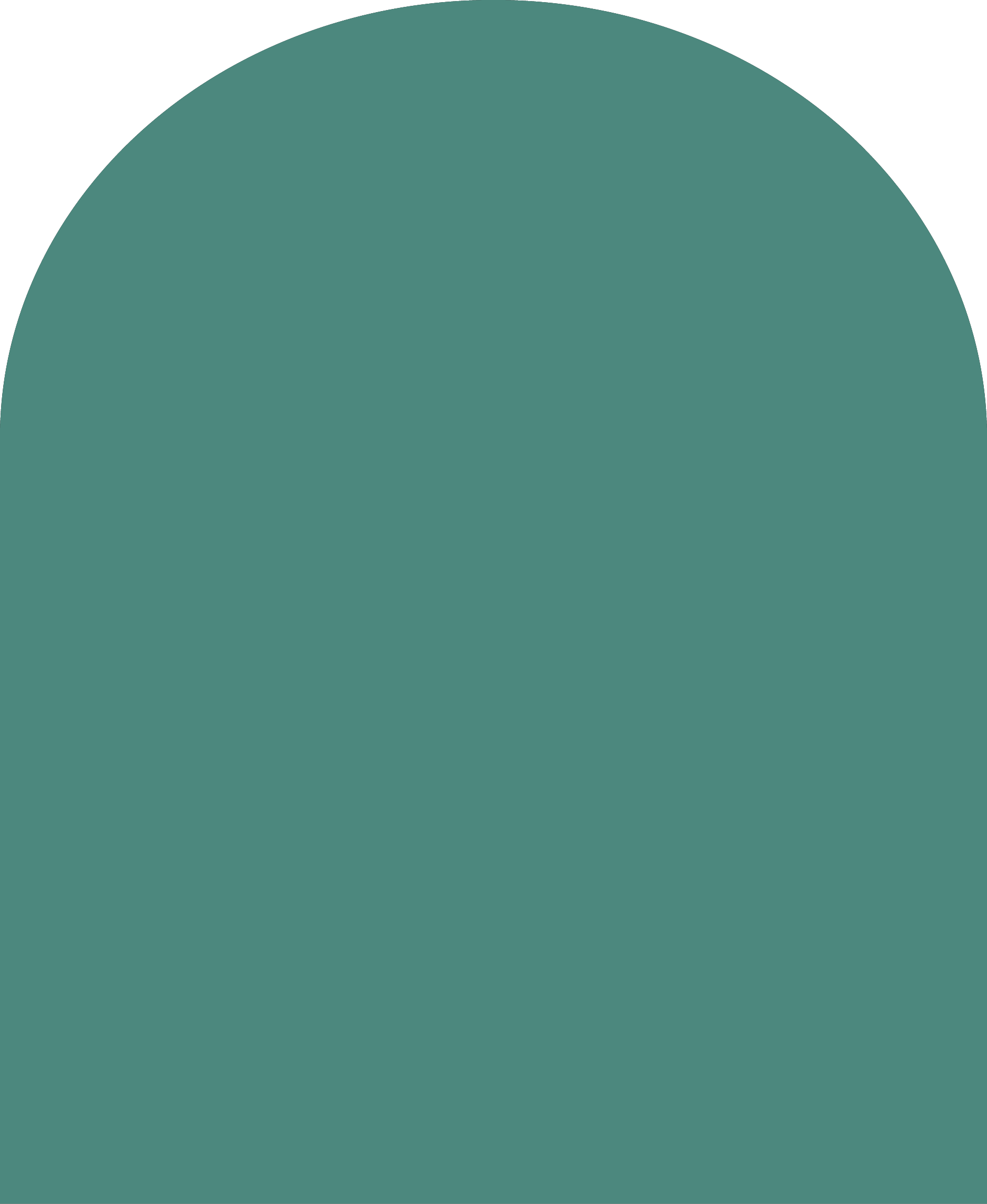 Digital mockup of an arch style envelope liner in a emerald green color.