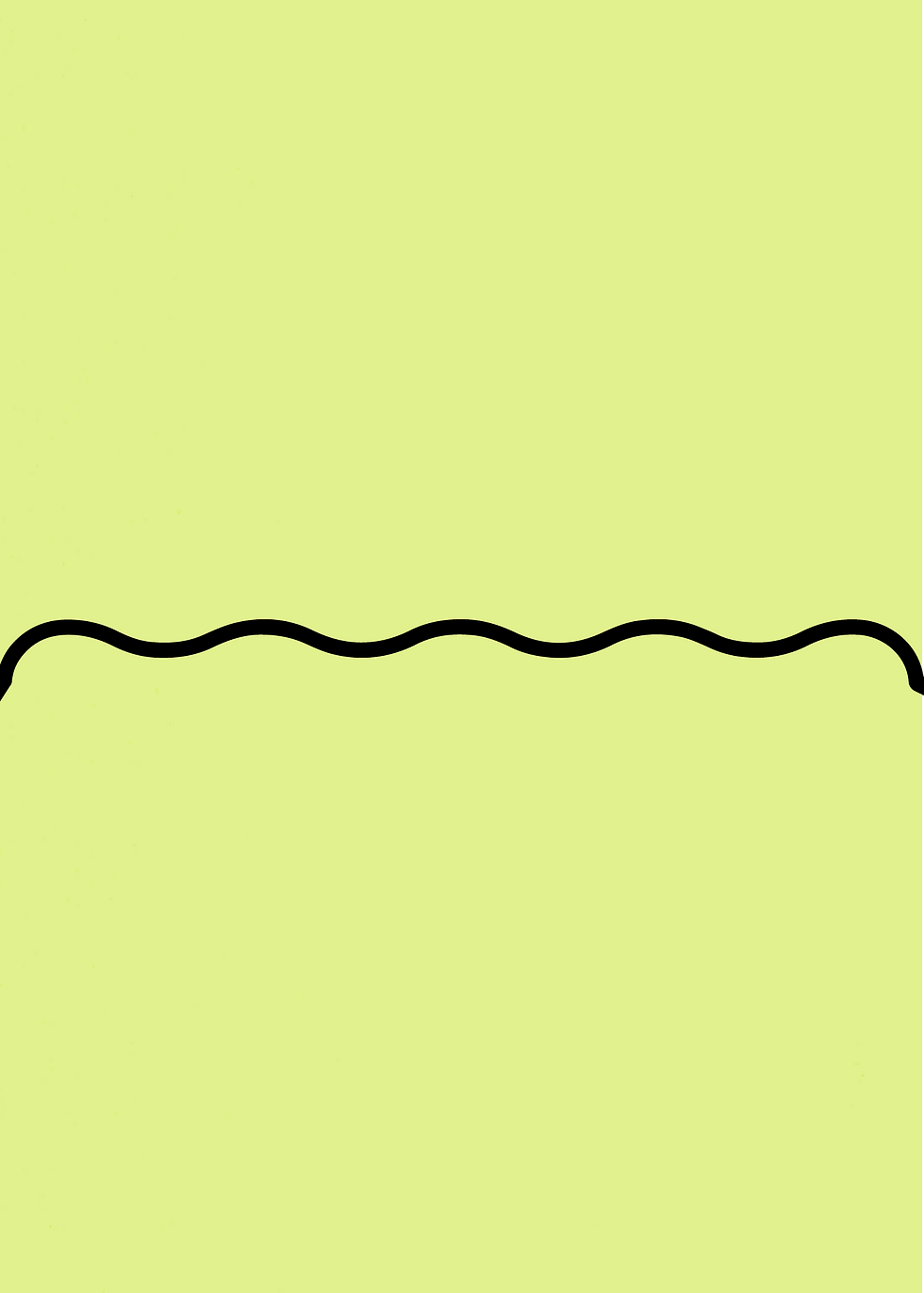 Digital mockup of a wave style wedding invitation pocket in a key lime color.