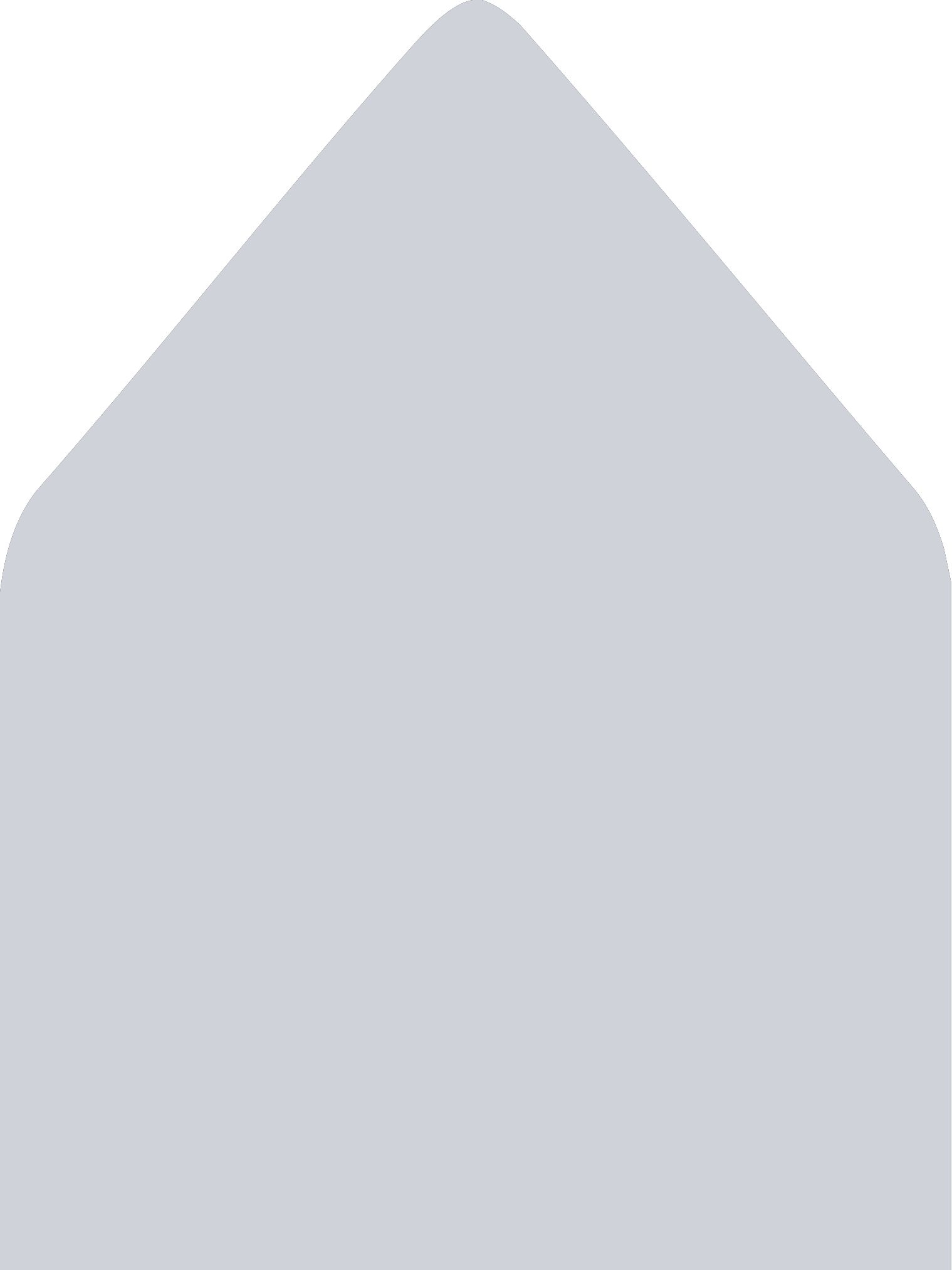 Digital mockup of a standard style envelope liner in a cool blue color.
