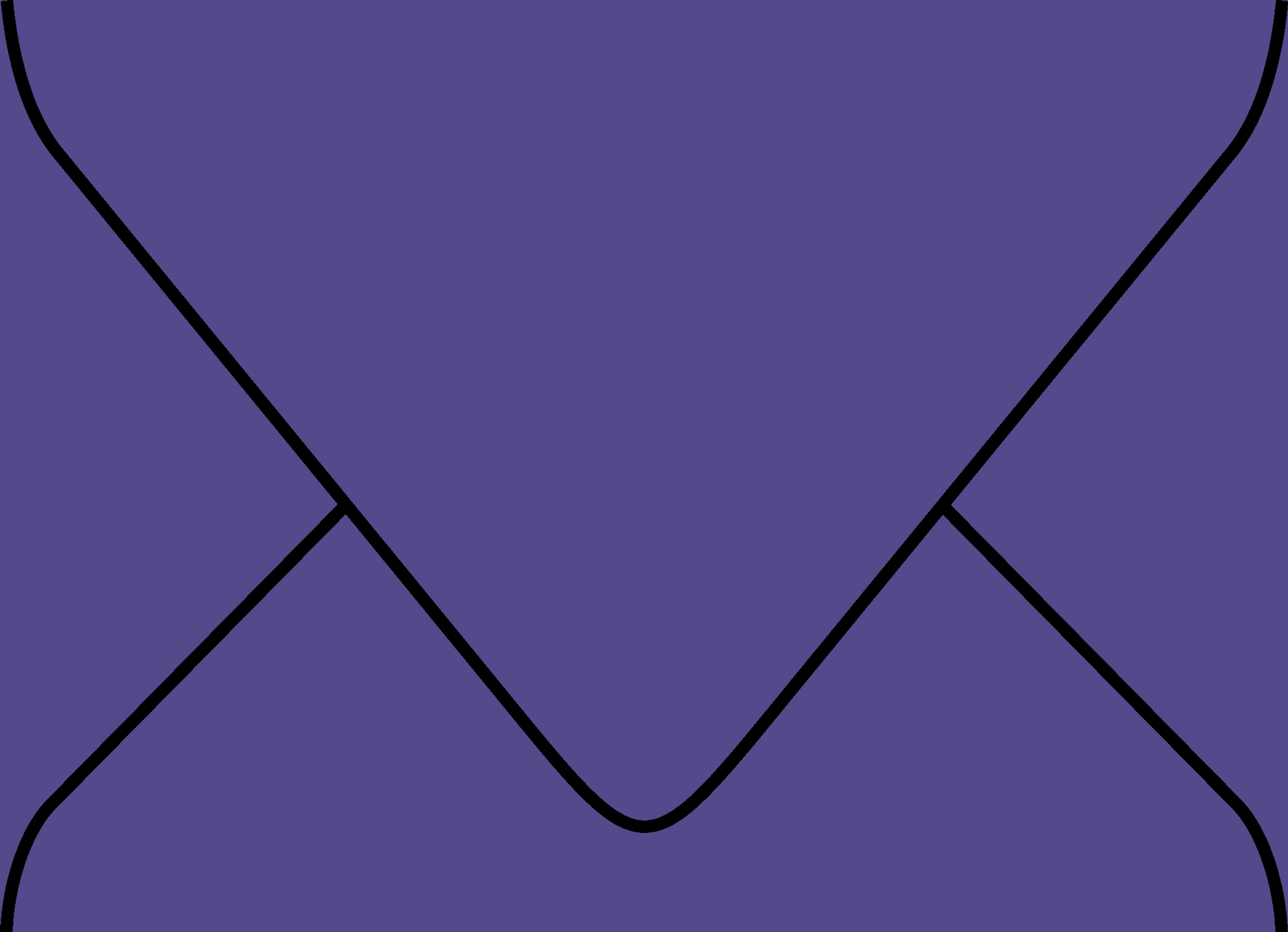 Digital mockup of a standard style wedding invitation envelope in a royal blue color.