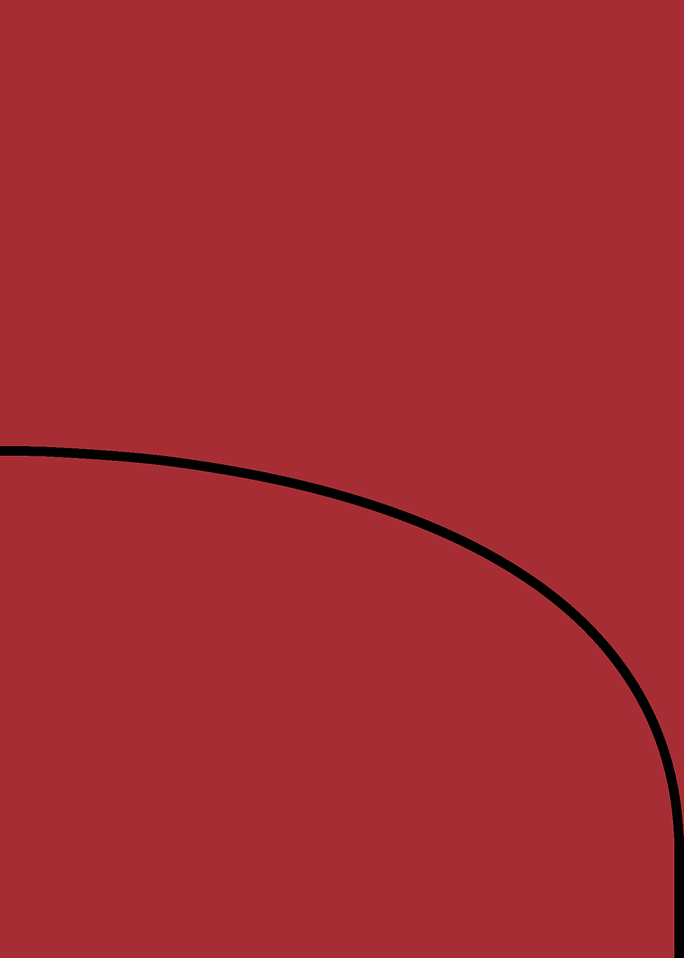 Digital mockup of a half arch style wedding invitation pocket in a classic red color.