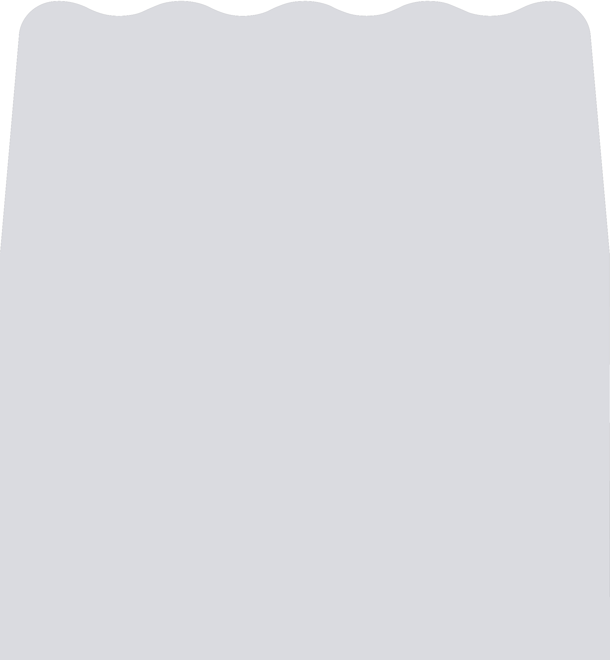 Digital mockup of a wave style envelope liner in a cool grey color.