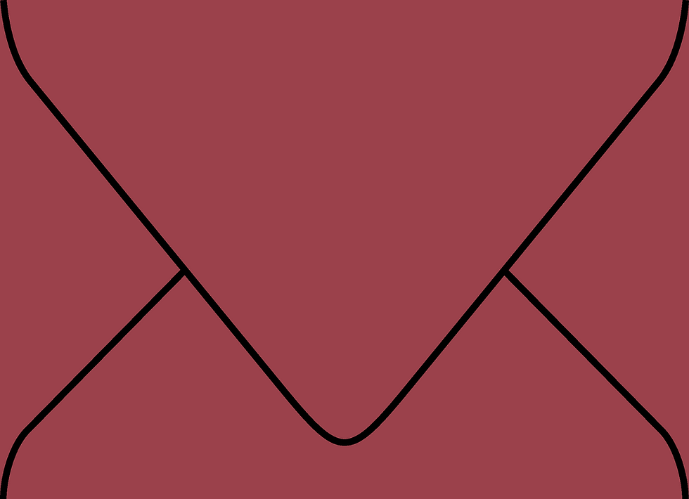 Digital mockup of a standard style envelope in a deep red color.