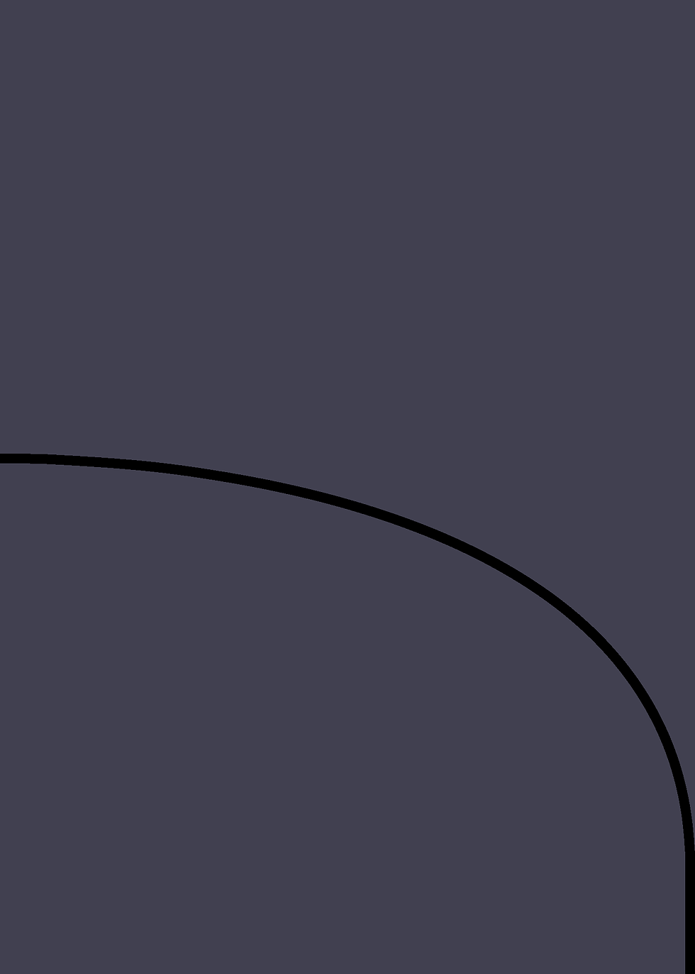 Digital mockup of a half arch style wedding invitation pocket in a dark navy color.