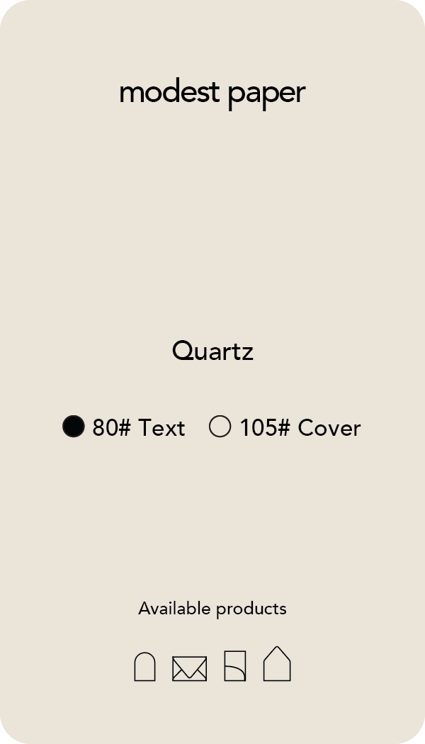 Thumbnail: Digital mockup of a paper swatch in a light beige color in a text weight.
