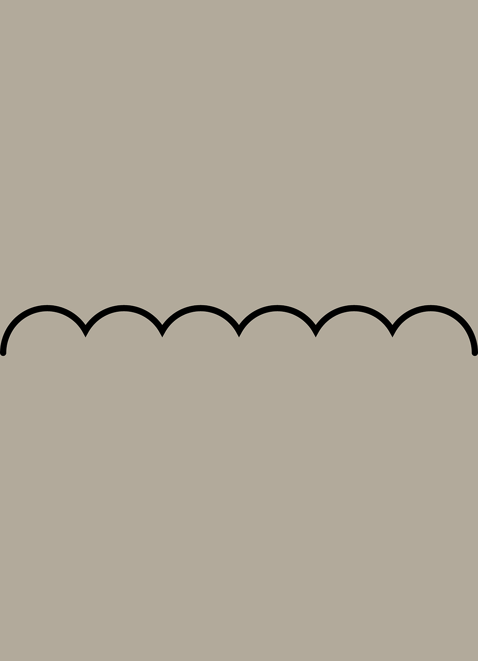 Digital mockup of an invitation scallop style pocket in a taupe color.