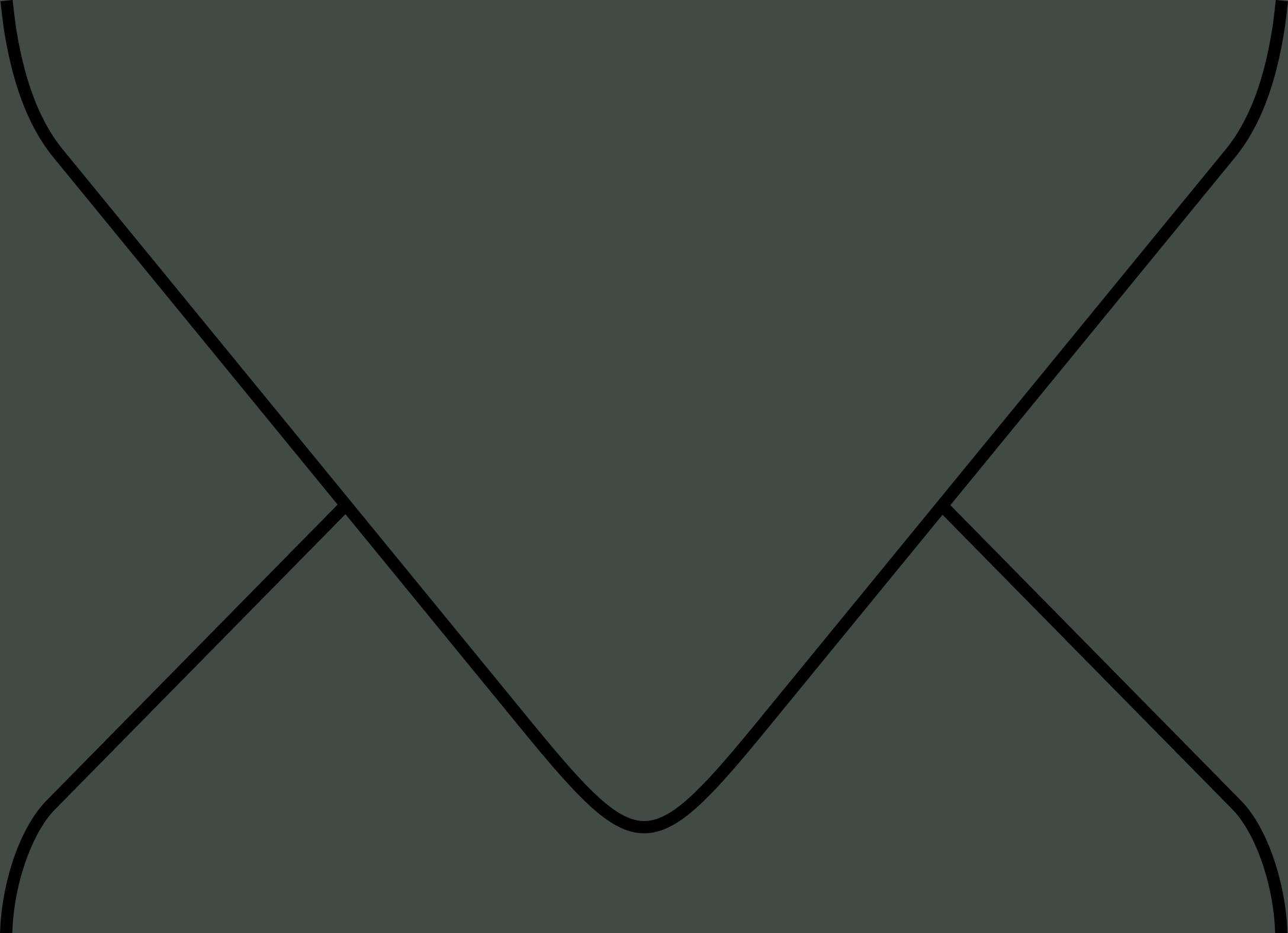 Digital mockup of a standard style envelope in a racing green color