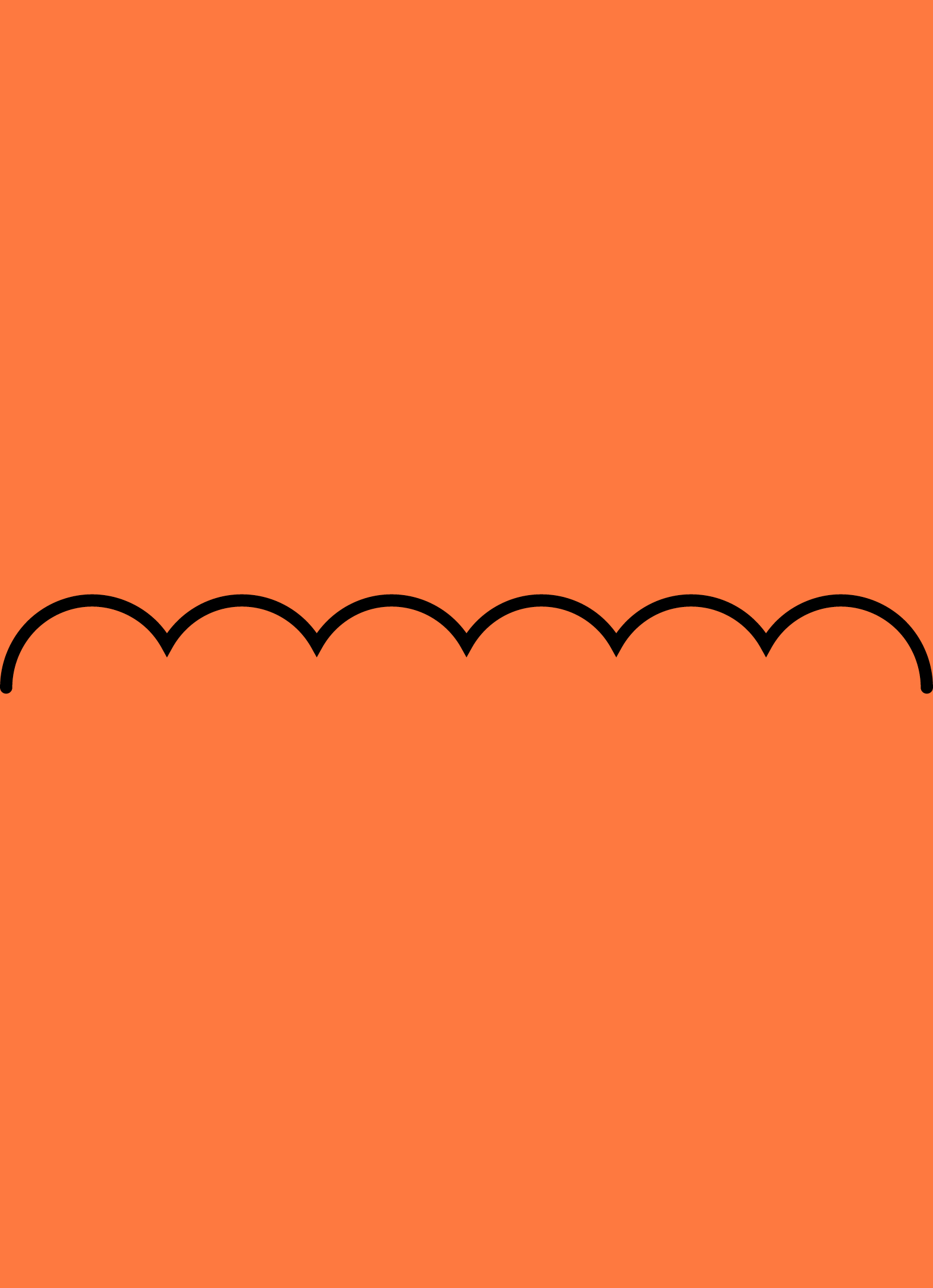 Digital mockup of an invitation scallop style pocket in a mandarin orange color.