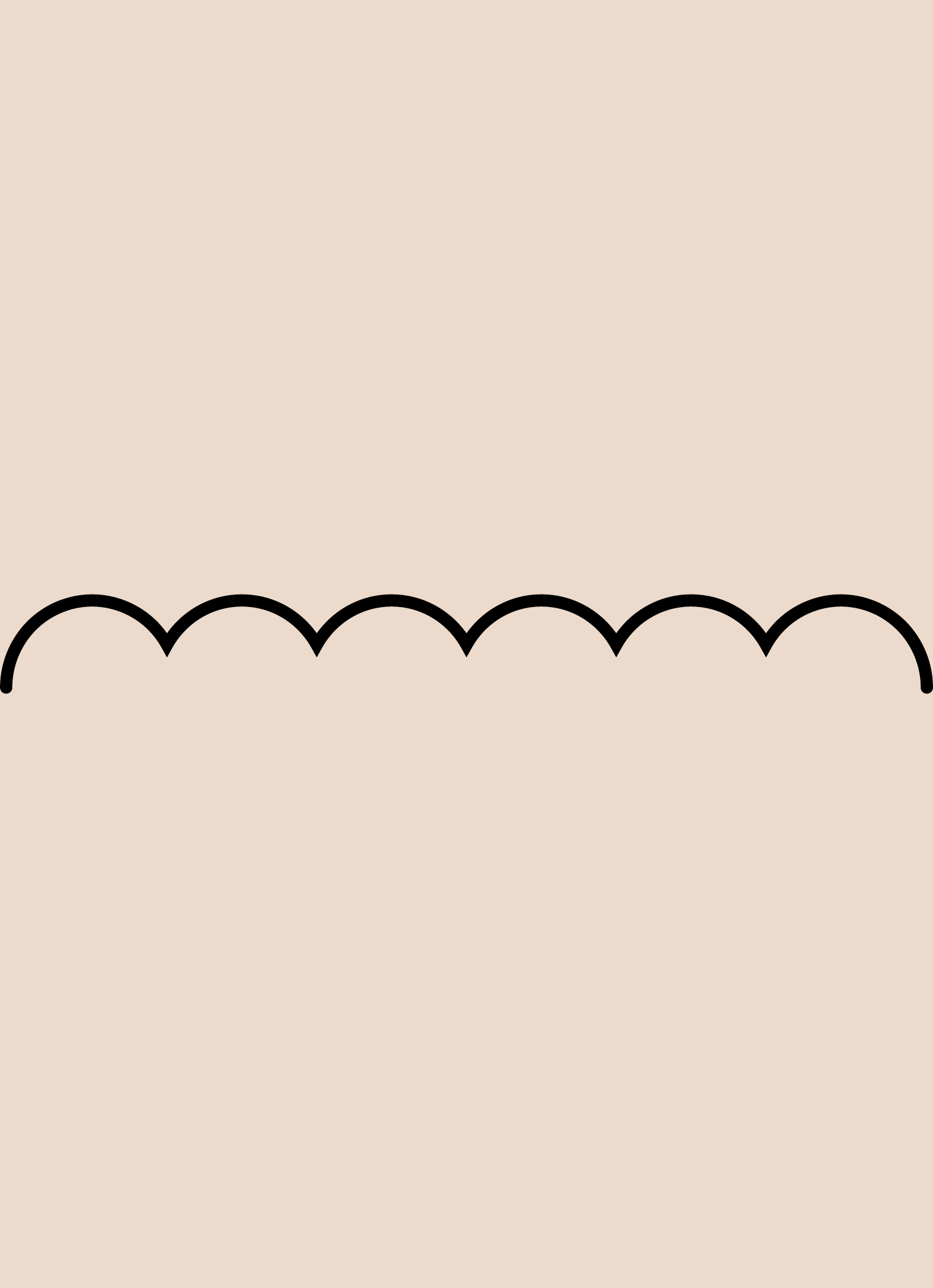 Digital mockup of an invitation scallop style pocket in a warm beige color.