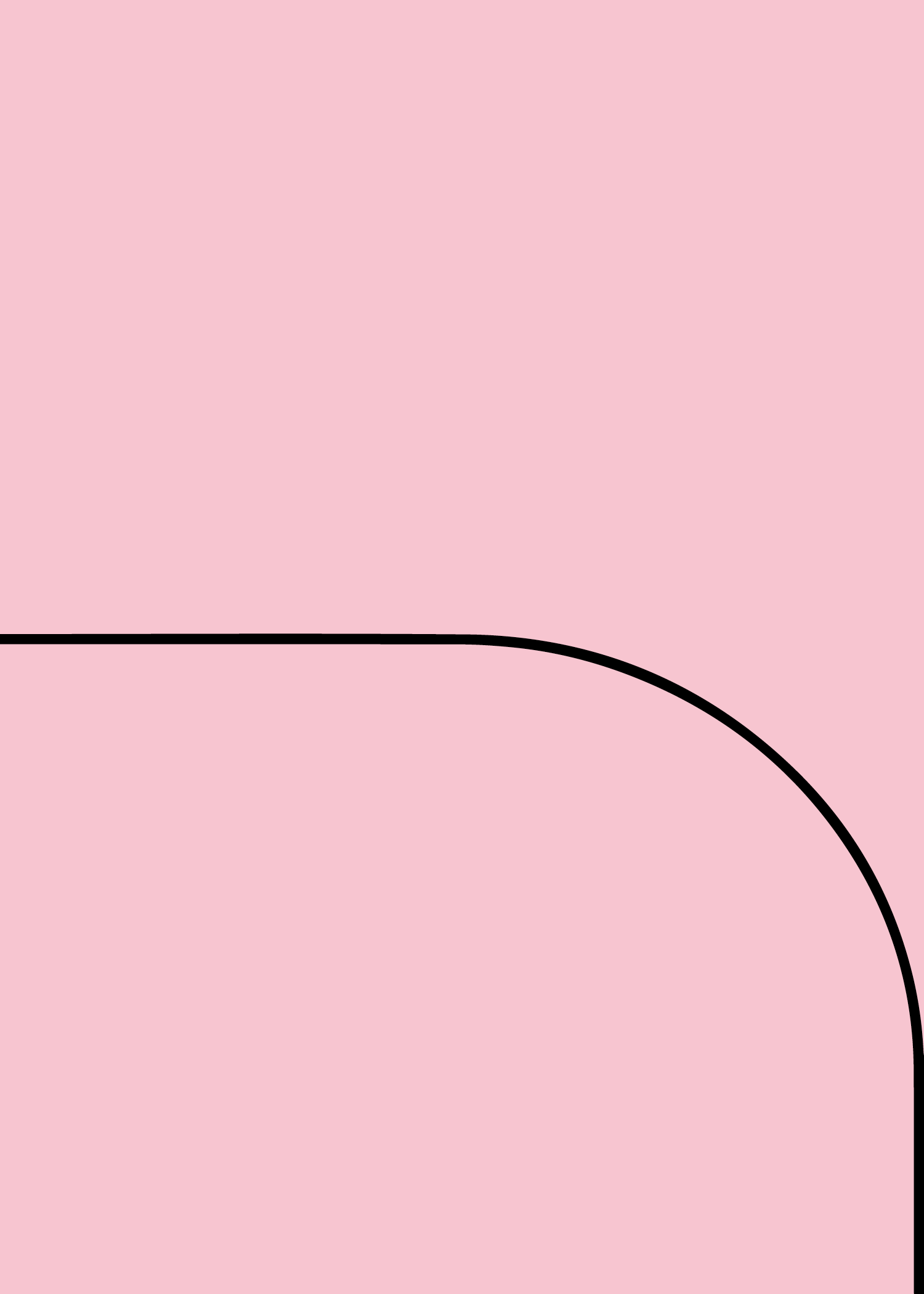 Digital mockup of an invitation curved arch style pocket in a candy pink color.