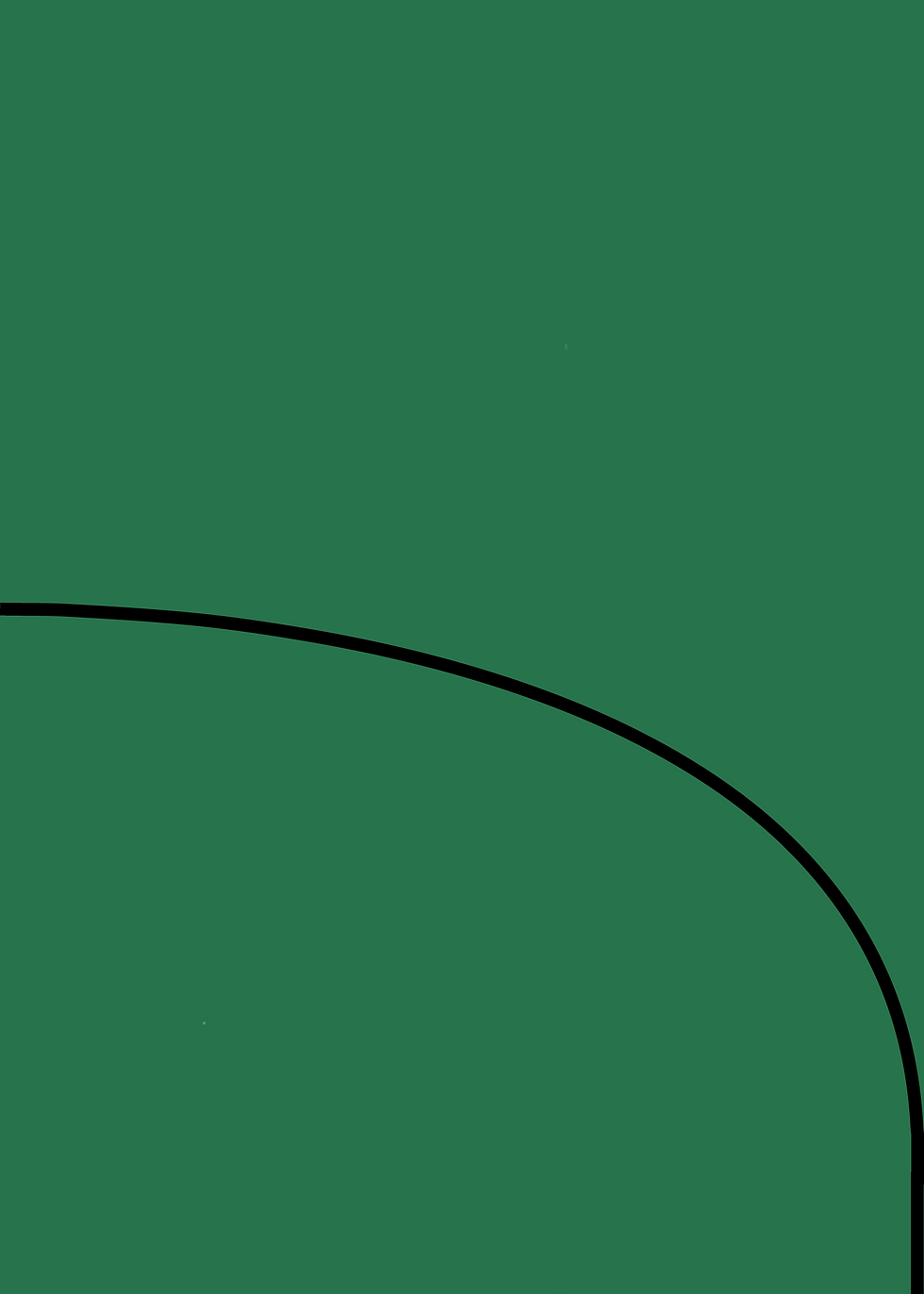 Digital mockup of a half arch style invitation pocket in a green color