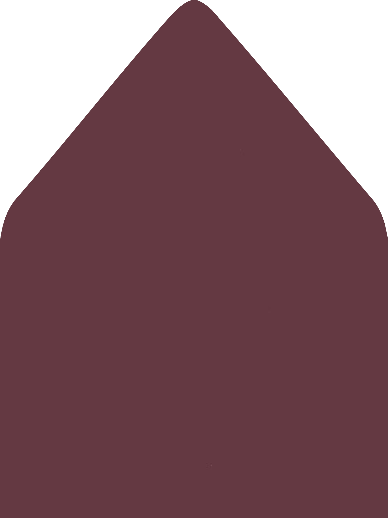 Digital mockup of a standard style envelope liner in a deep wine color.