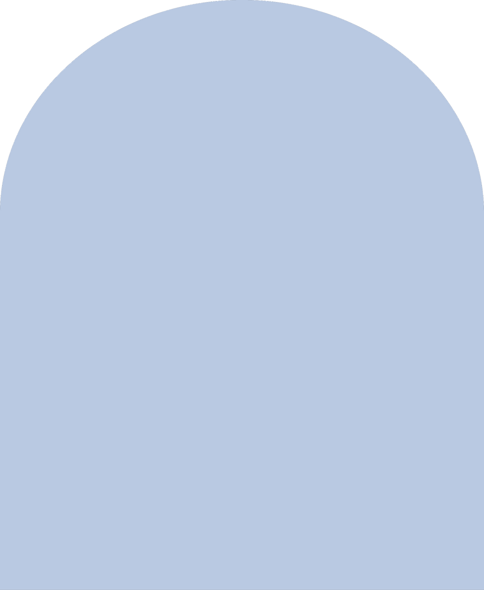 Digital mockup of an arch style envelope liner in a blue color.