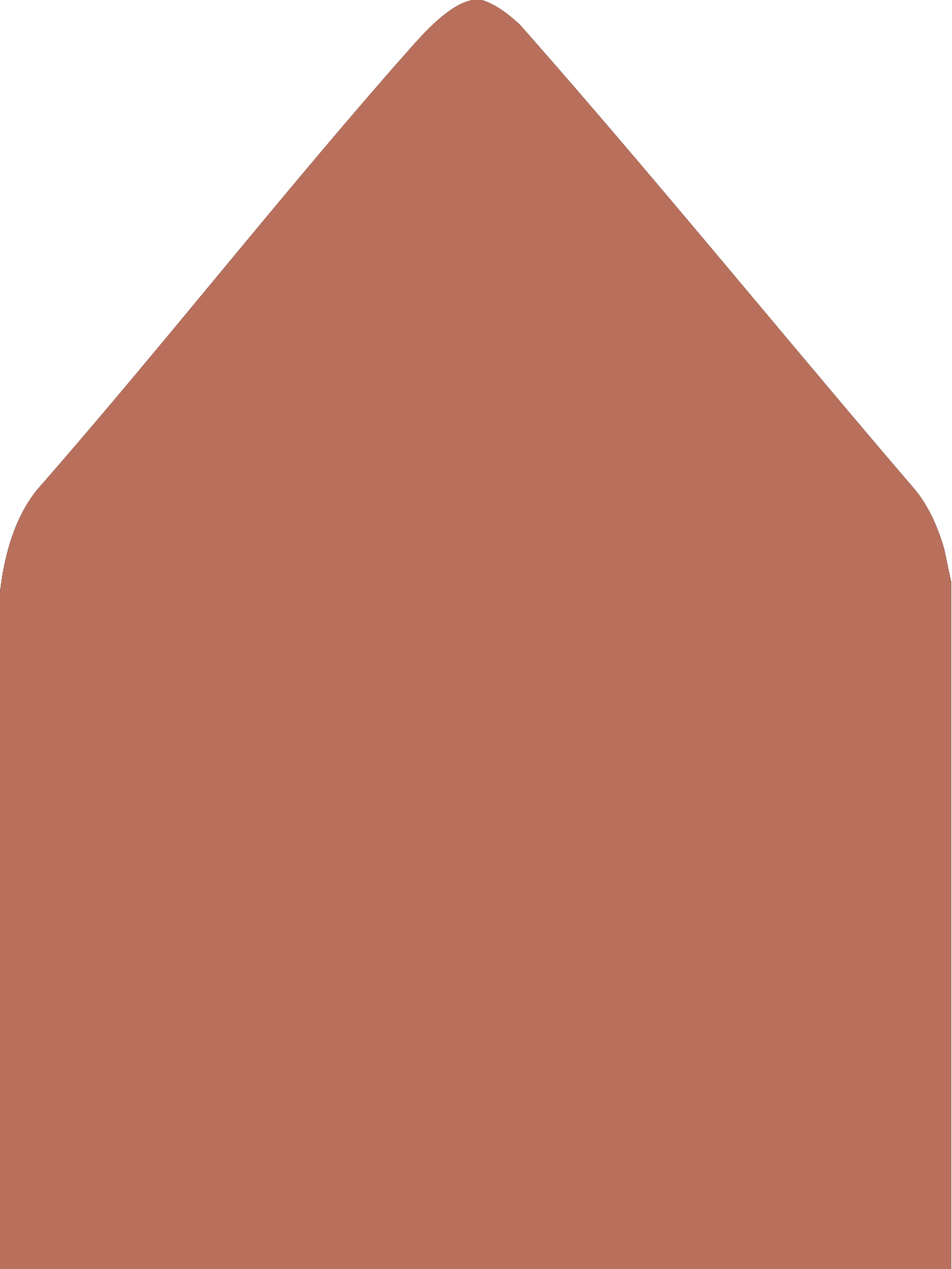 Digital mockup of a standard style envelope liner in a light warm brown color.