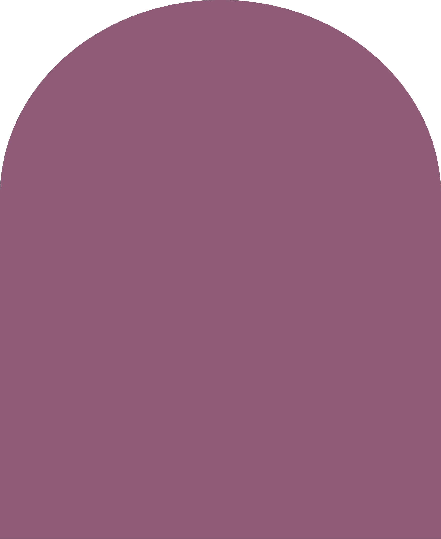 Digital mockup of an arch style envelope liner in a metallic warm purple color.