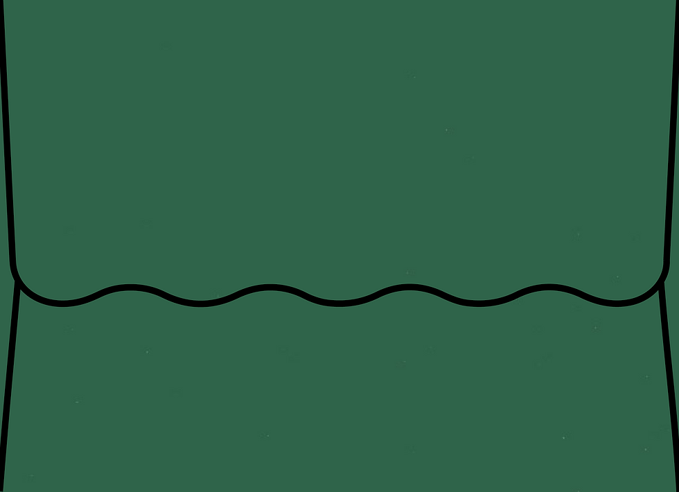 Digital mockup of a wave flap style wedding envelope in a forest green color