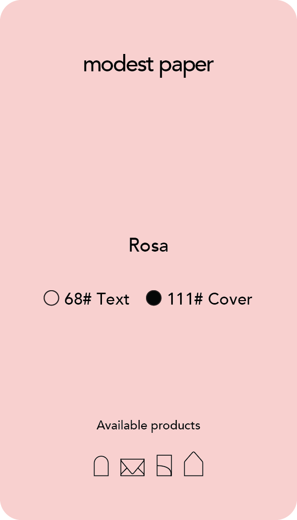 Digital mockup of a paper swatch in a warm light pink color in cover paper.