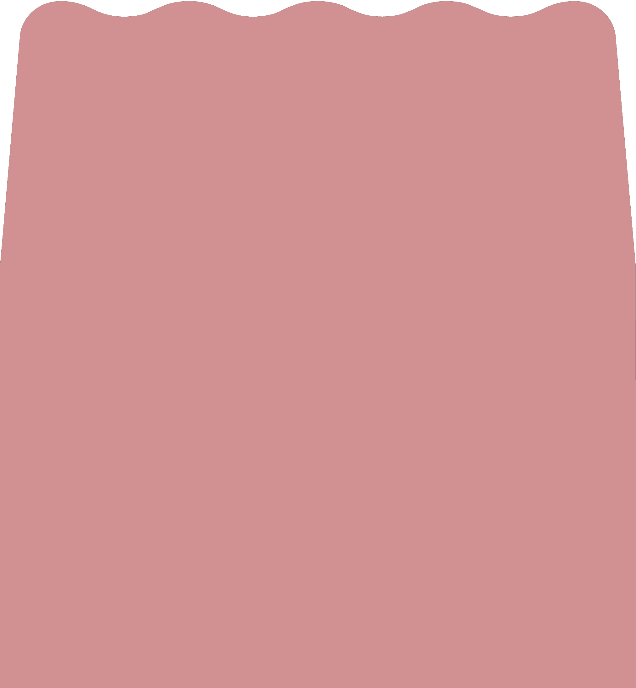 Digital mockup of a wave style envelope liner in a rose color.