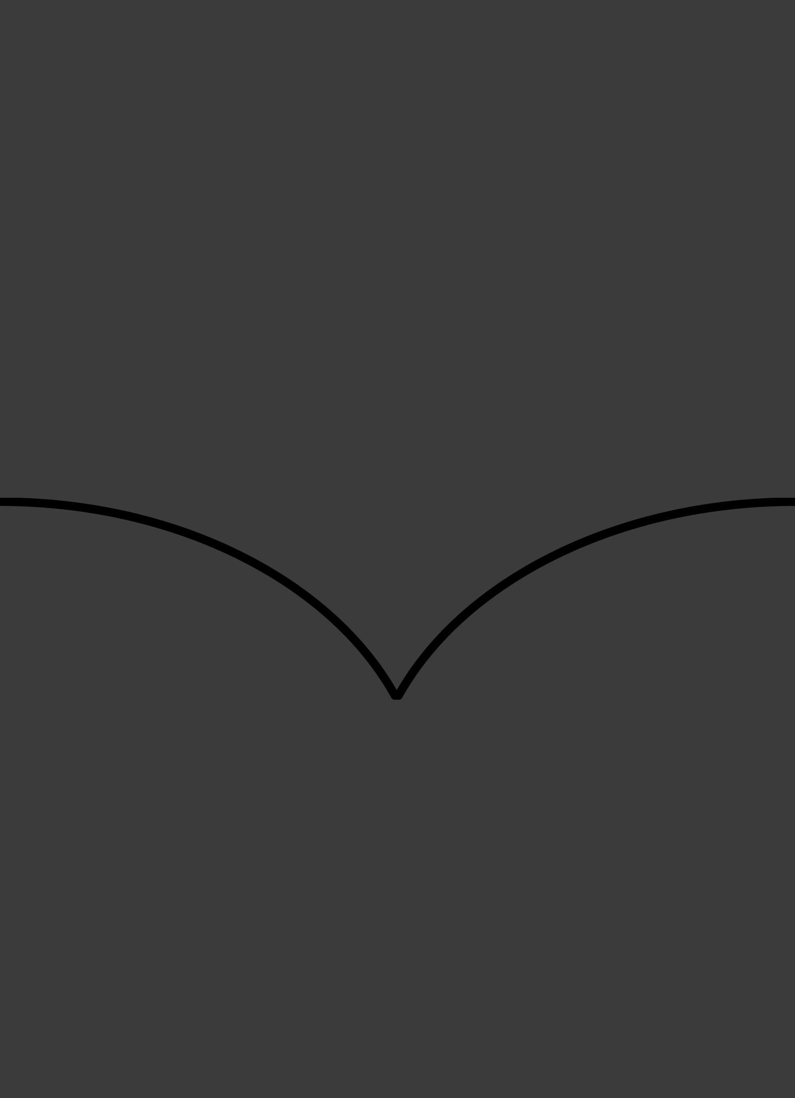 Digital mockup of a tulip style wedding invitation pocket in a black color.