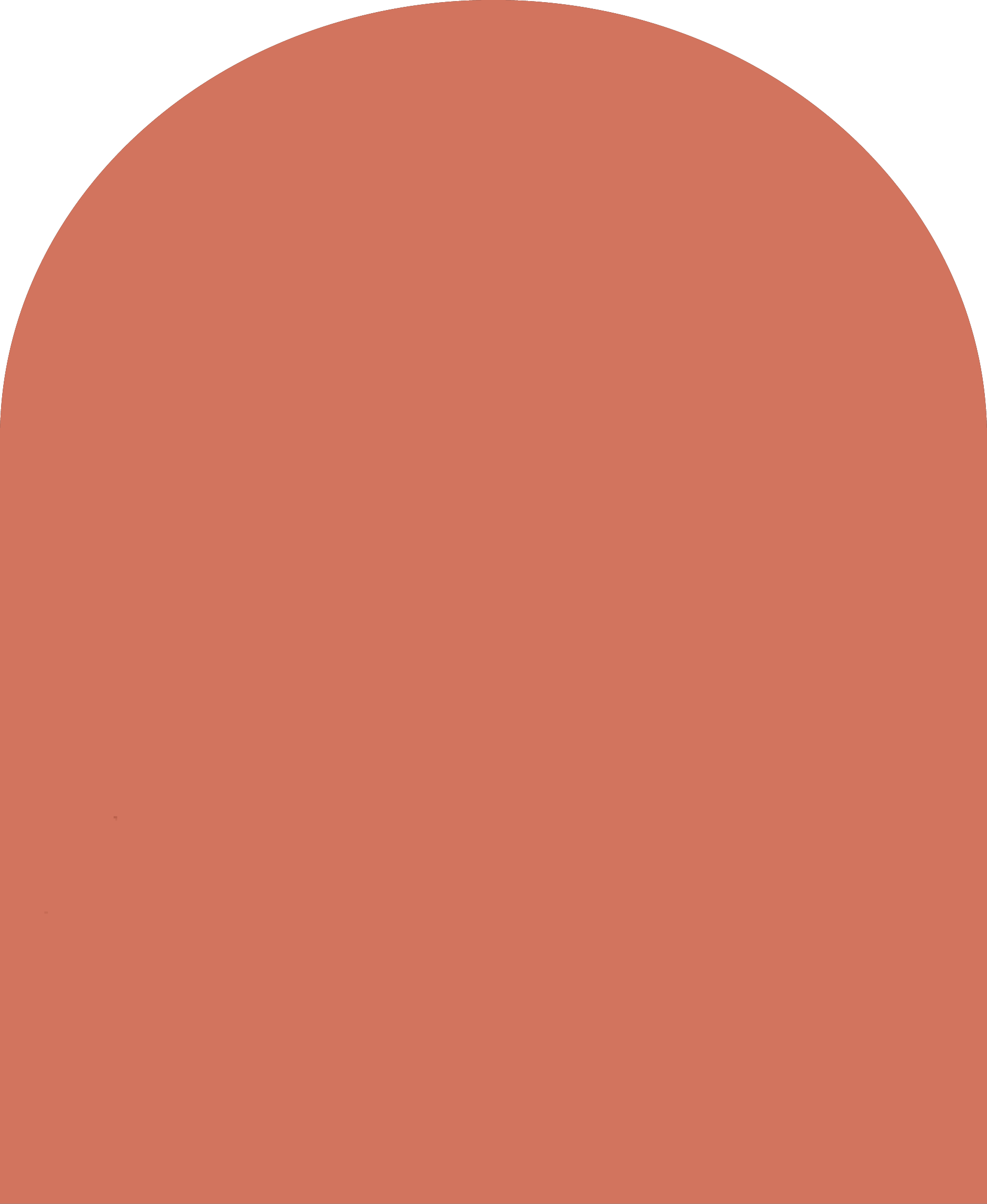 Digital mockup of an arch style envelope liner in a brick red color.